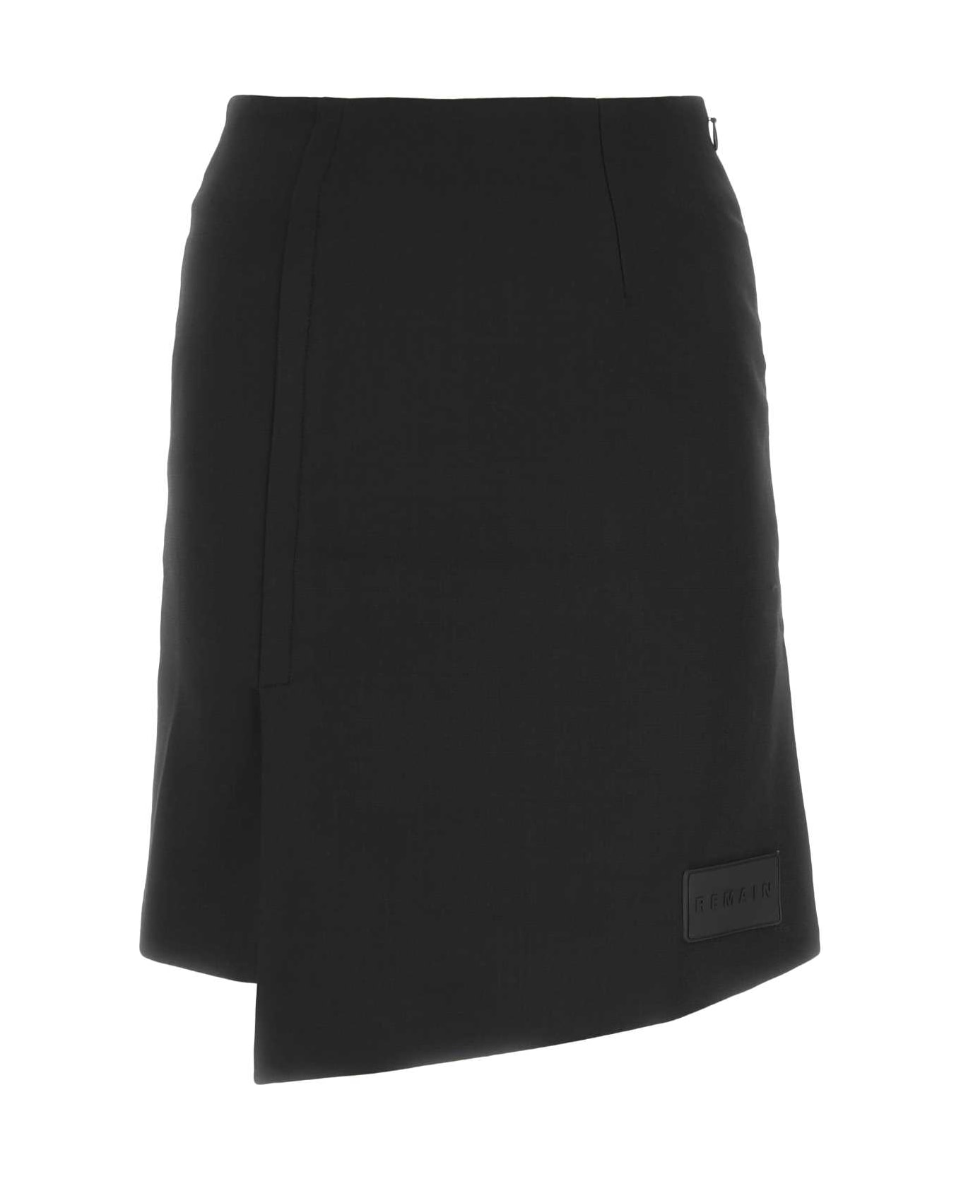REMAIN Birger Christensen Black Stretch Polyester Blend Skirt - Black