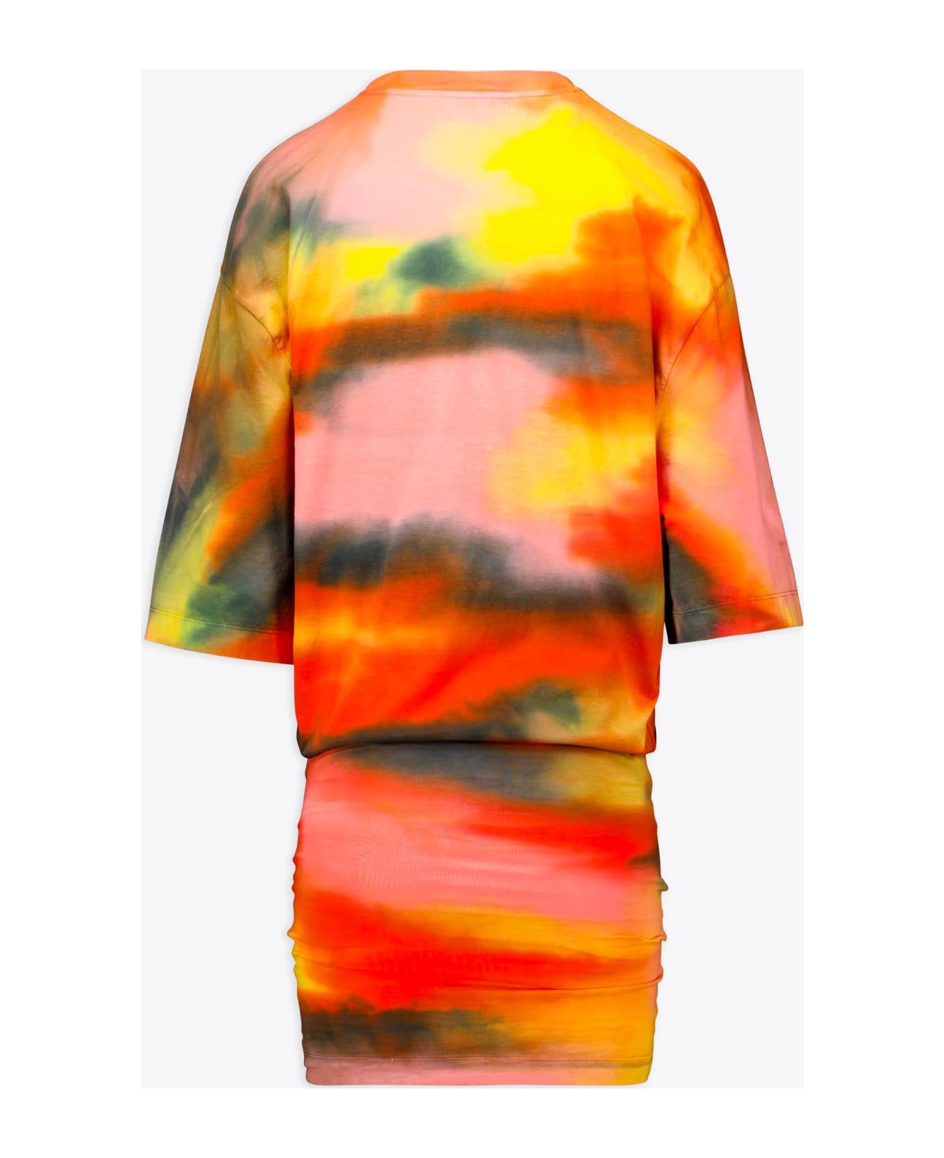 Laneus Tie Dye Jersey Mini Dress Woman Multicolour tie-dye cotton mini dress - Tie Dye Jersey Mini Dress. - Multicolor