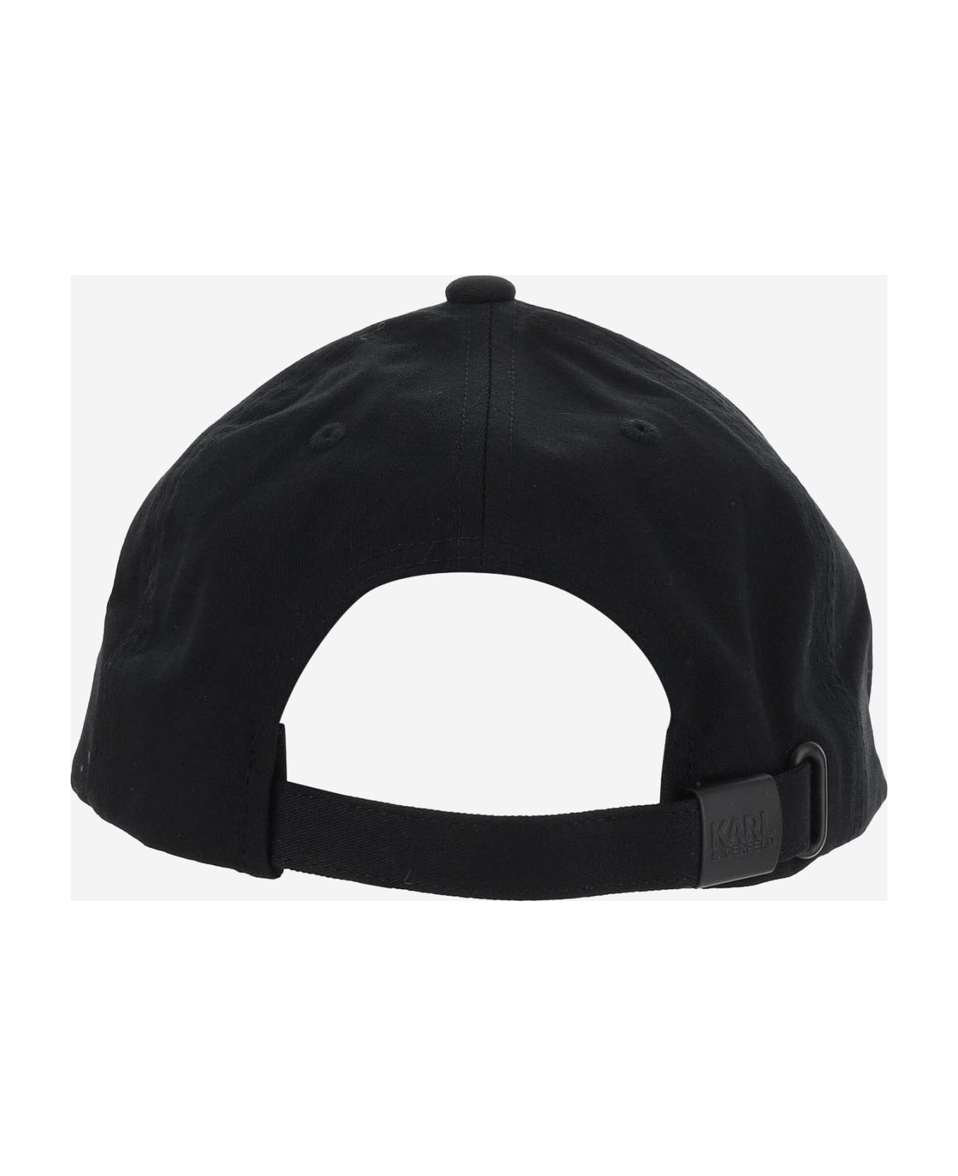 Karl Lagerfeld Cotton Blend Baseball Cap With Logo - Black