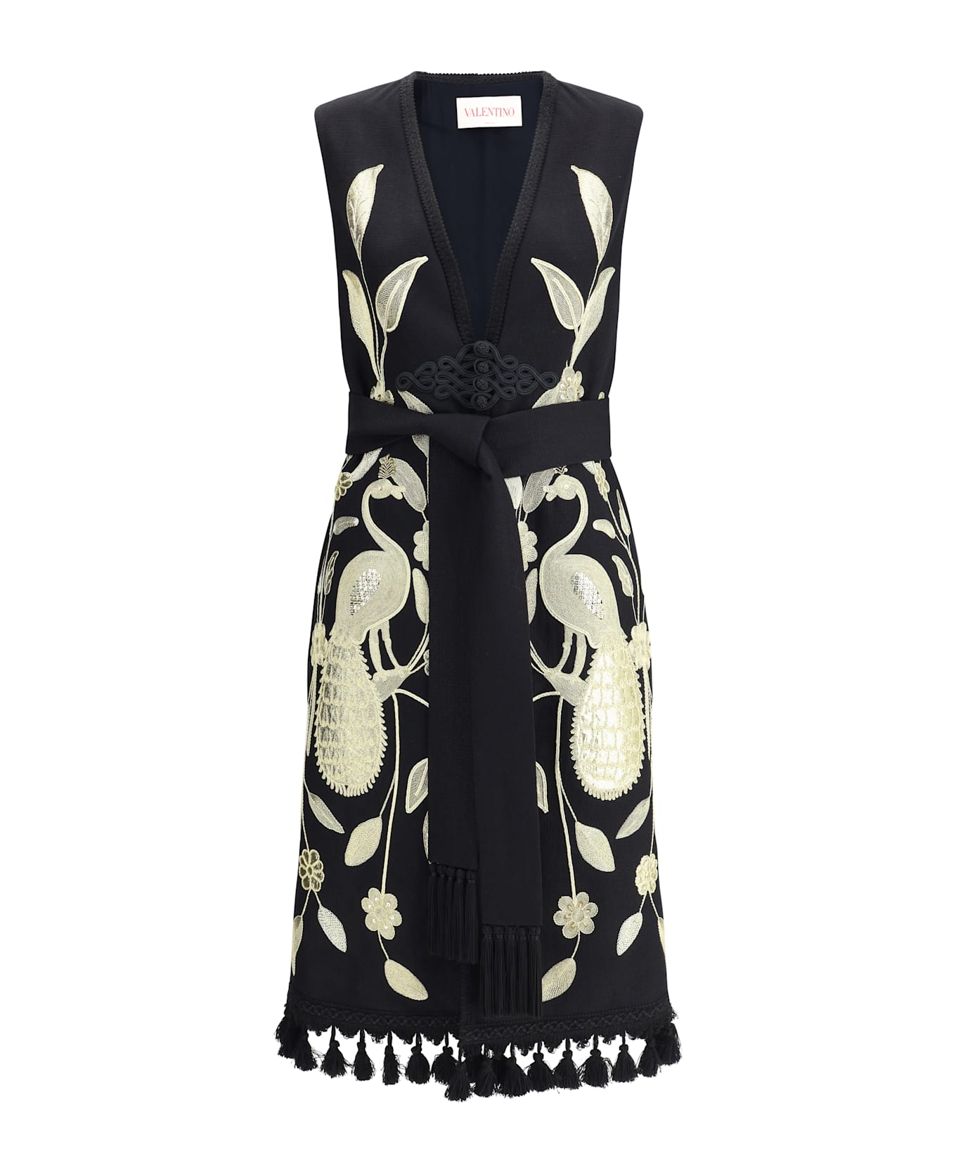 Valentino Embroidered Long Vest