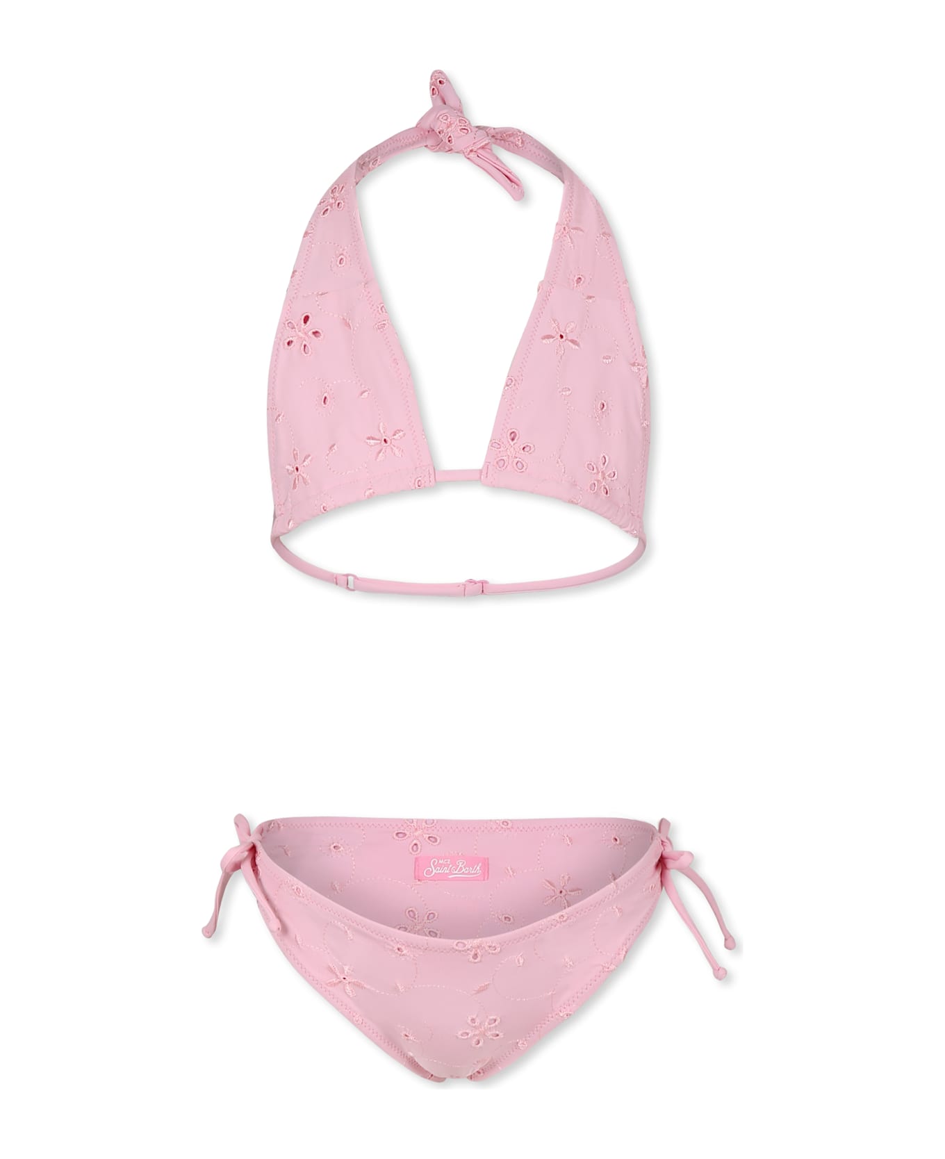 MC2 Saint Barth Pink Bikini For Girl With Flowers - Pink