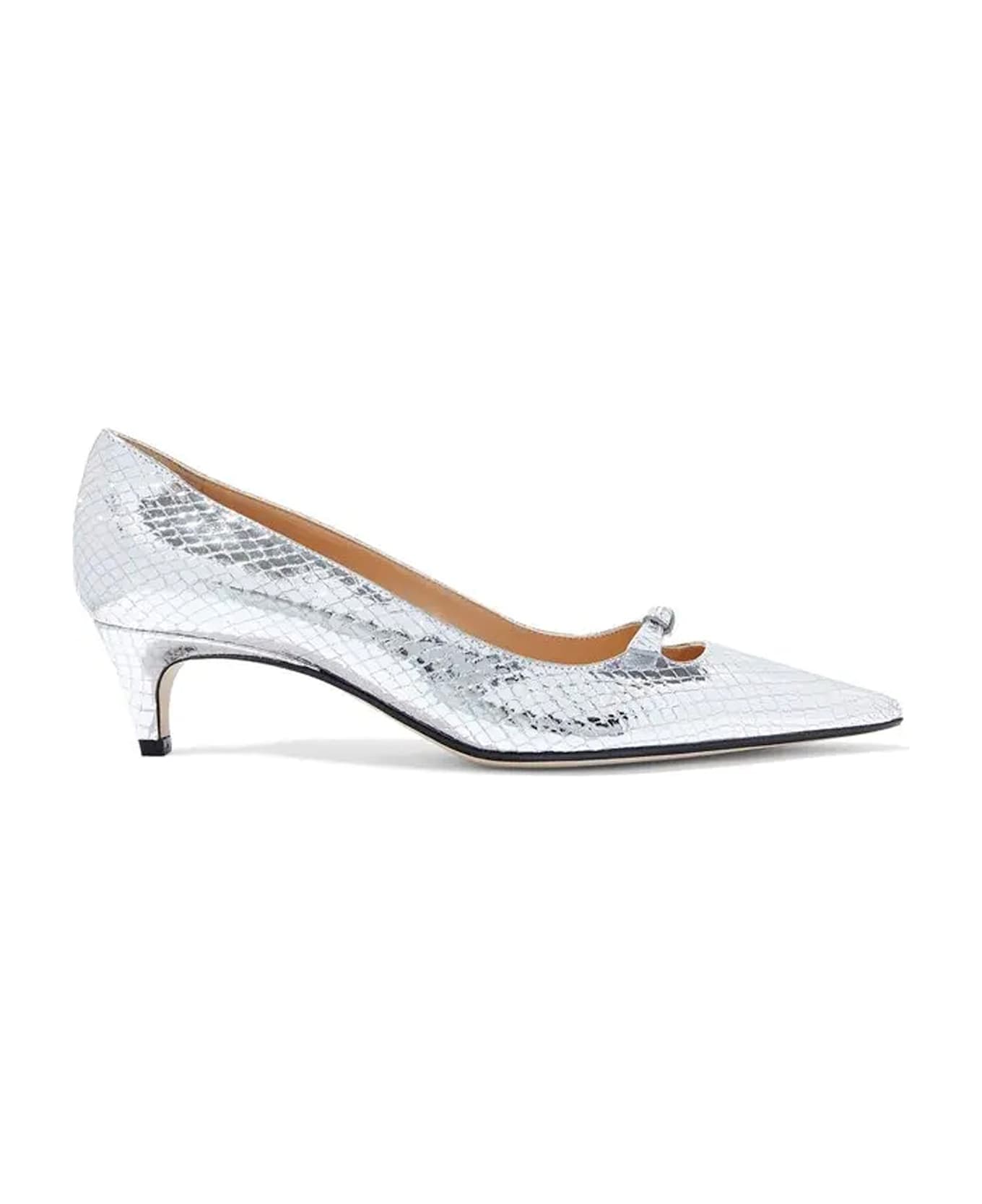 Sergio Rossi Isobel 045 Leather Pumps - Silver