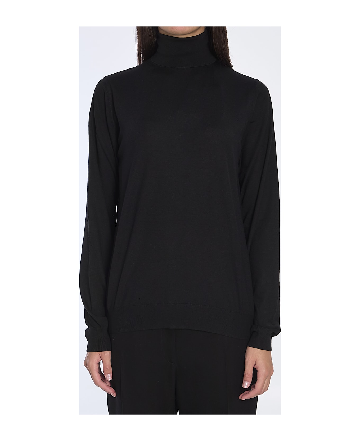 The Row Heva Turtleneck Sweater - BLACK