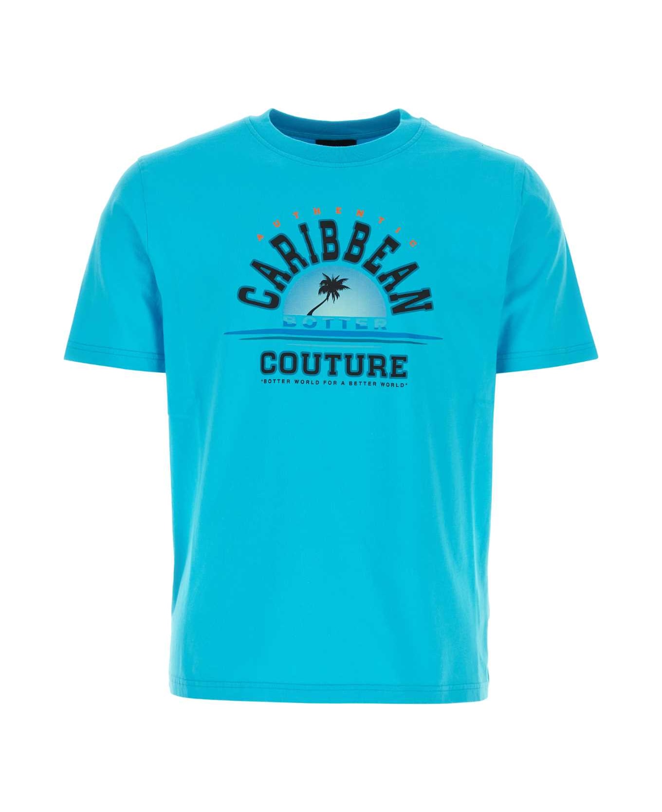 Botter Turquoise Cotton T-shirt - BOTTERBLUE