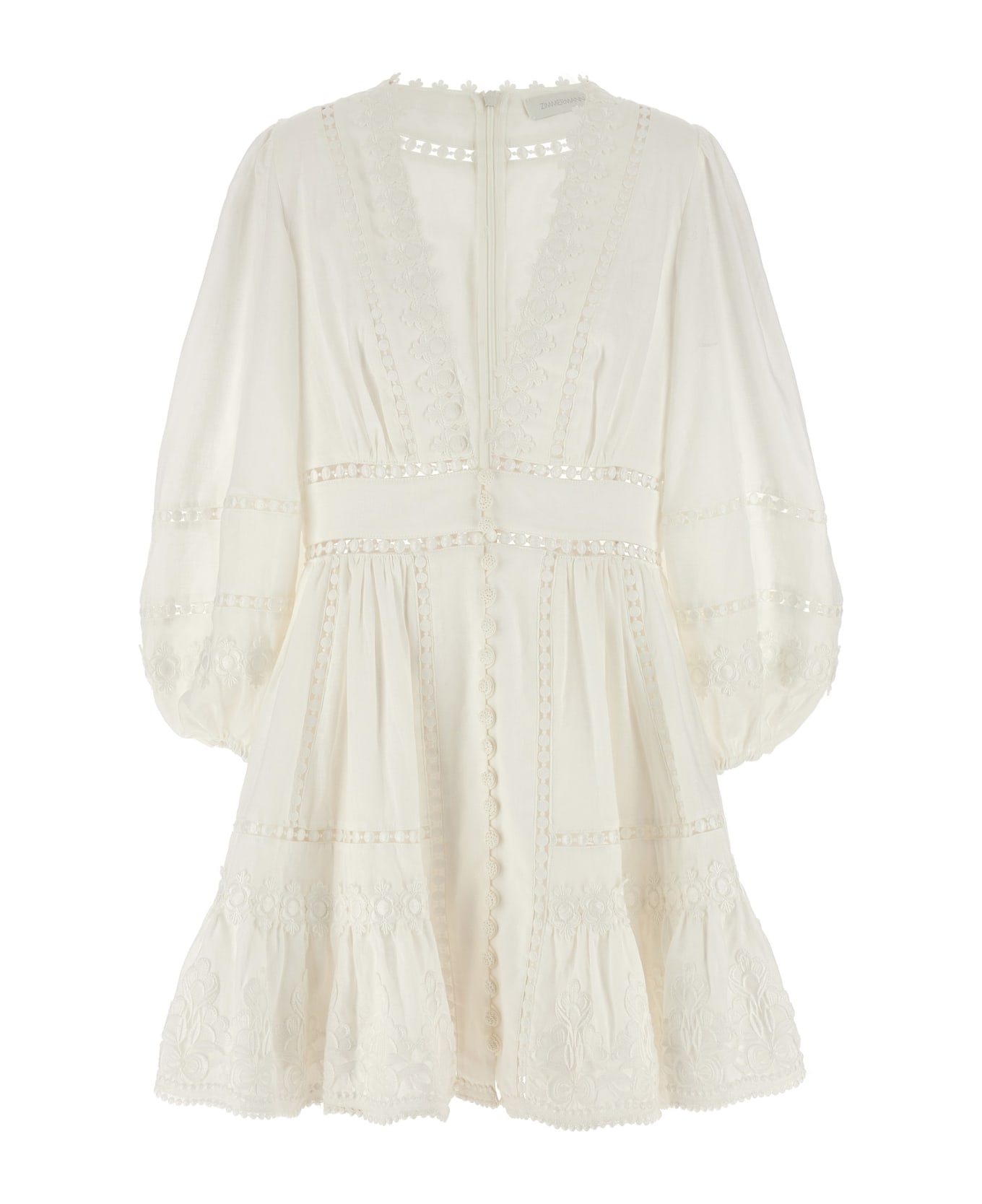 Zimmermann 'pop Trimmed Mini' Dress - White