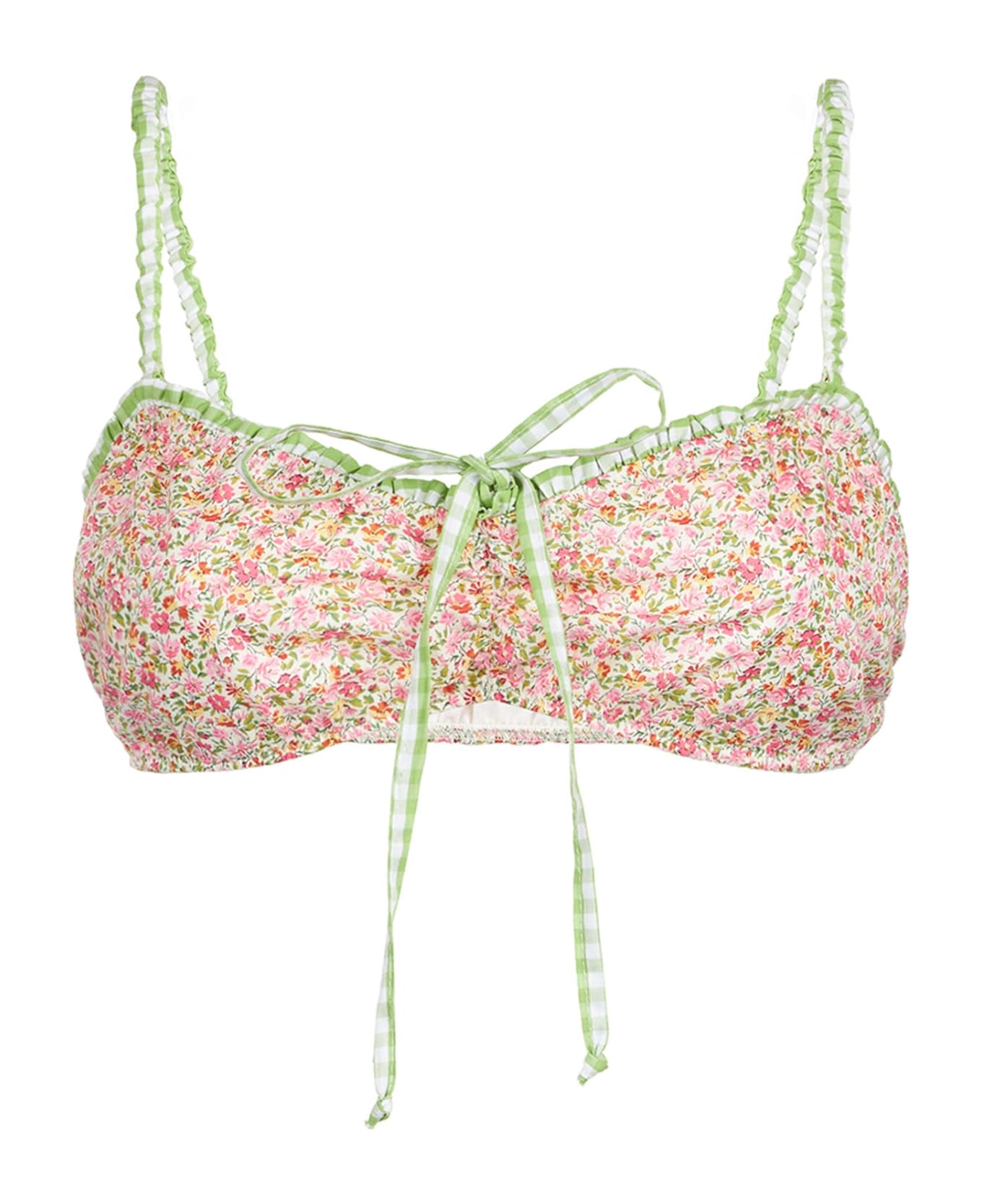 MC2 Saint Barth Top Bralette Swimsuit With Liberty Print | Made With Liberty Fabric - GREEN