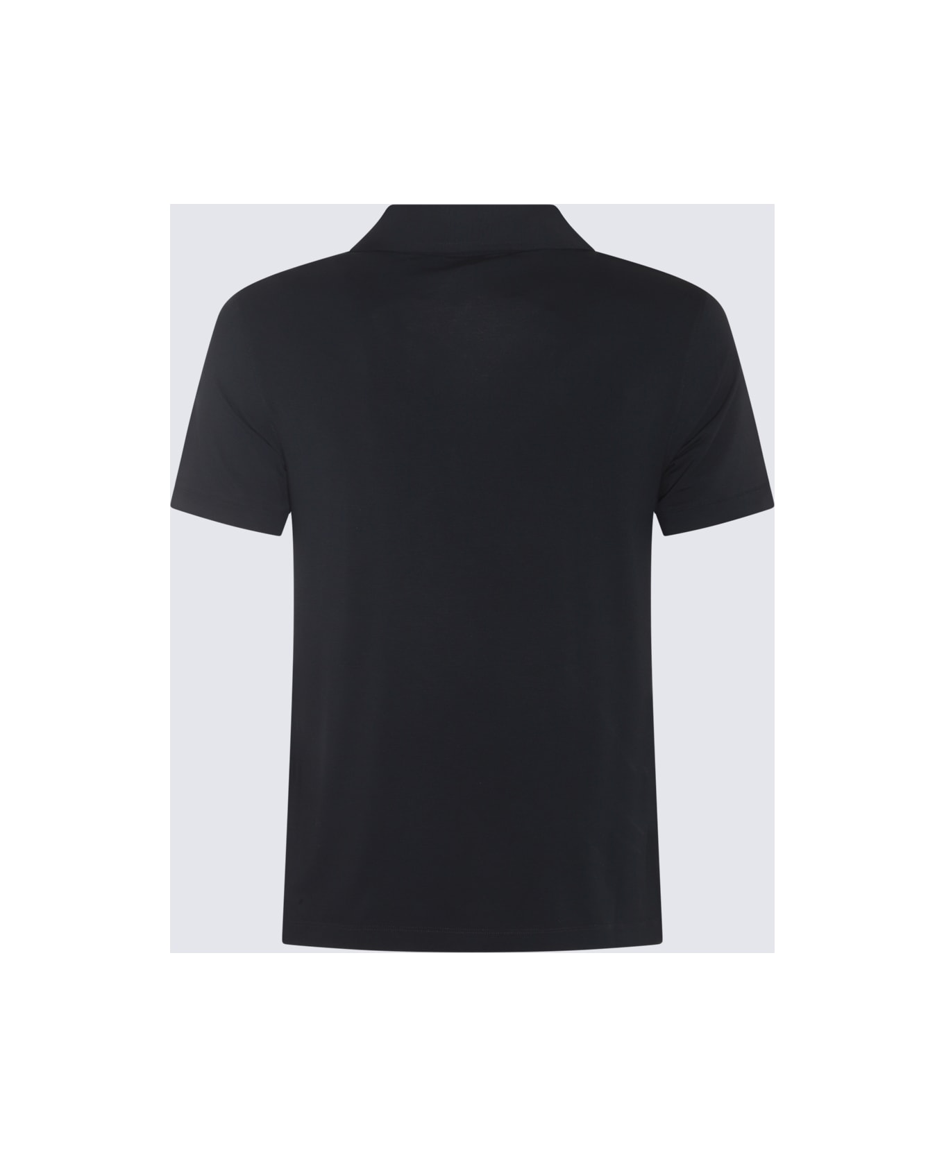 Giorgio Armani Black Viscose Polo Shirt