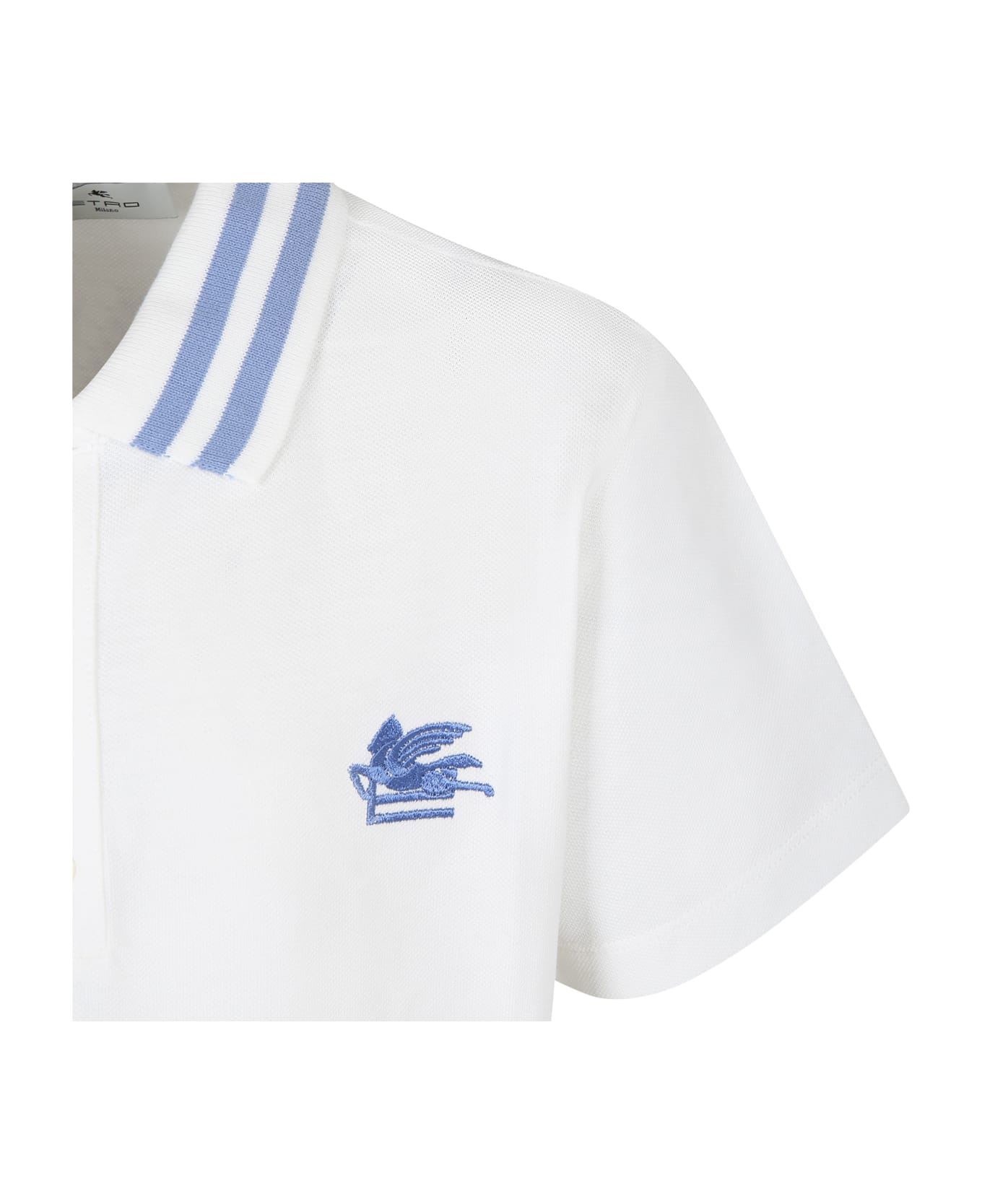 Etro Ivory Polo Shirt For Boy With Pegasus - Ivory