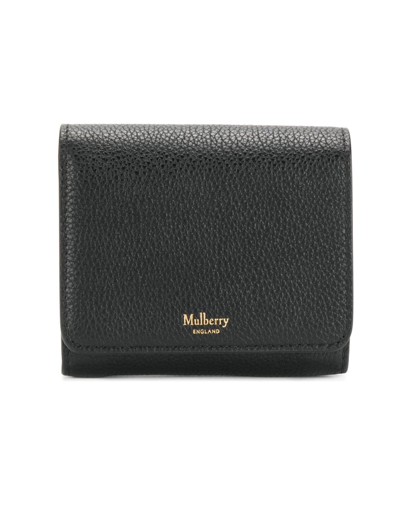 Mulberry Black Leather Wallet With Logo - Black