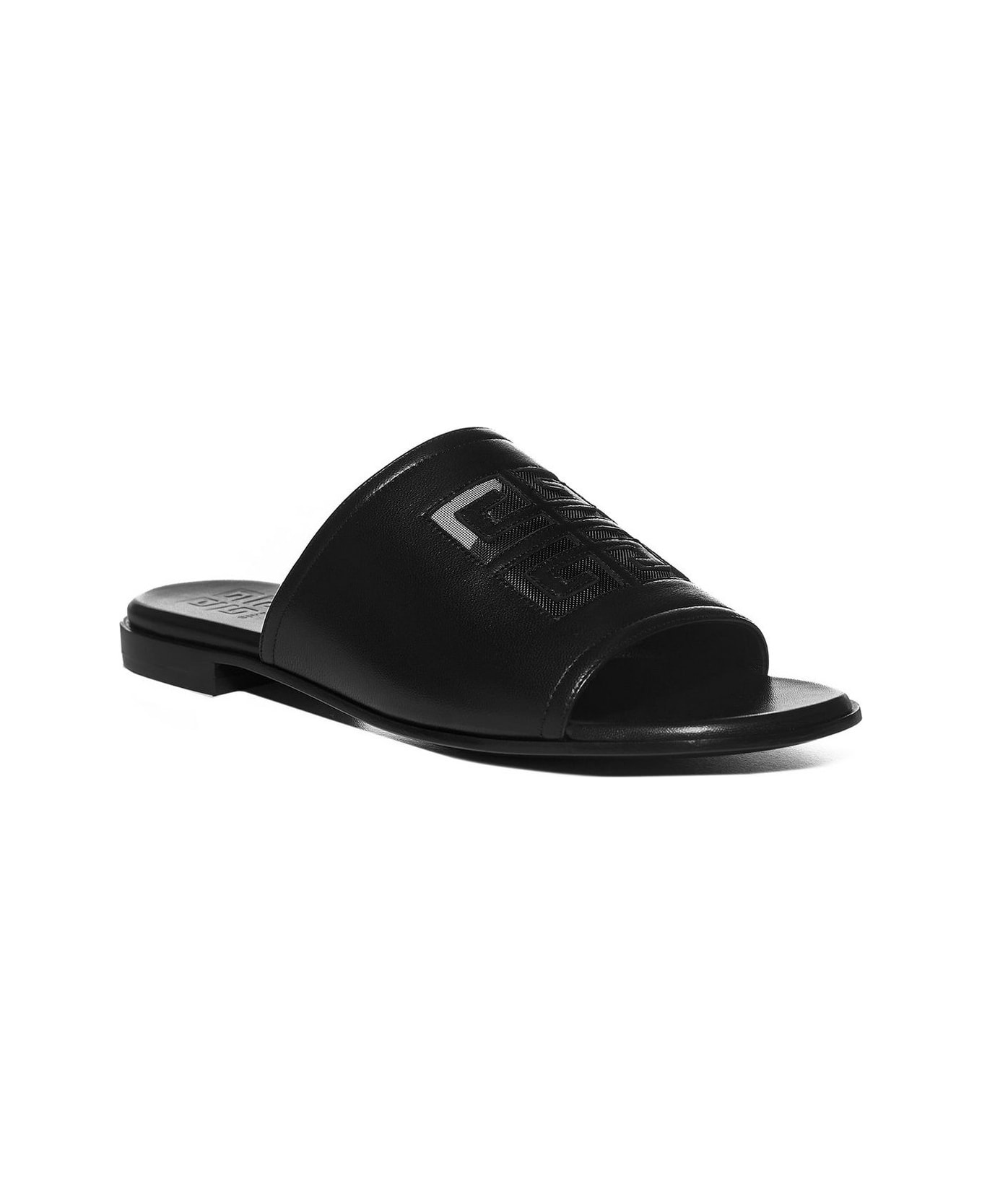 Givenchy 4g Logo Embossed Sandals - BLACK