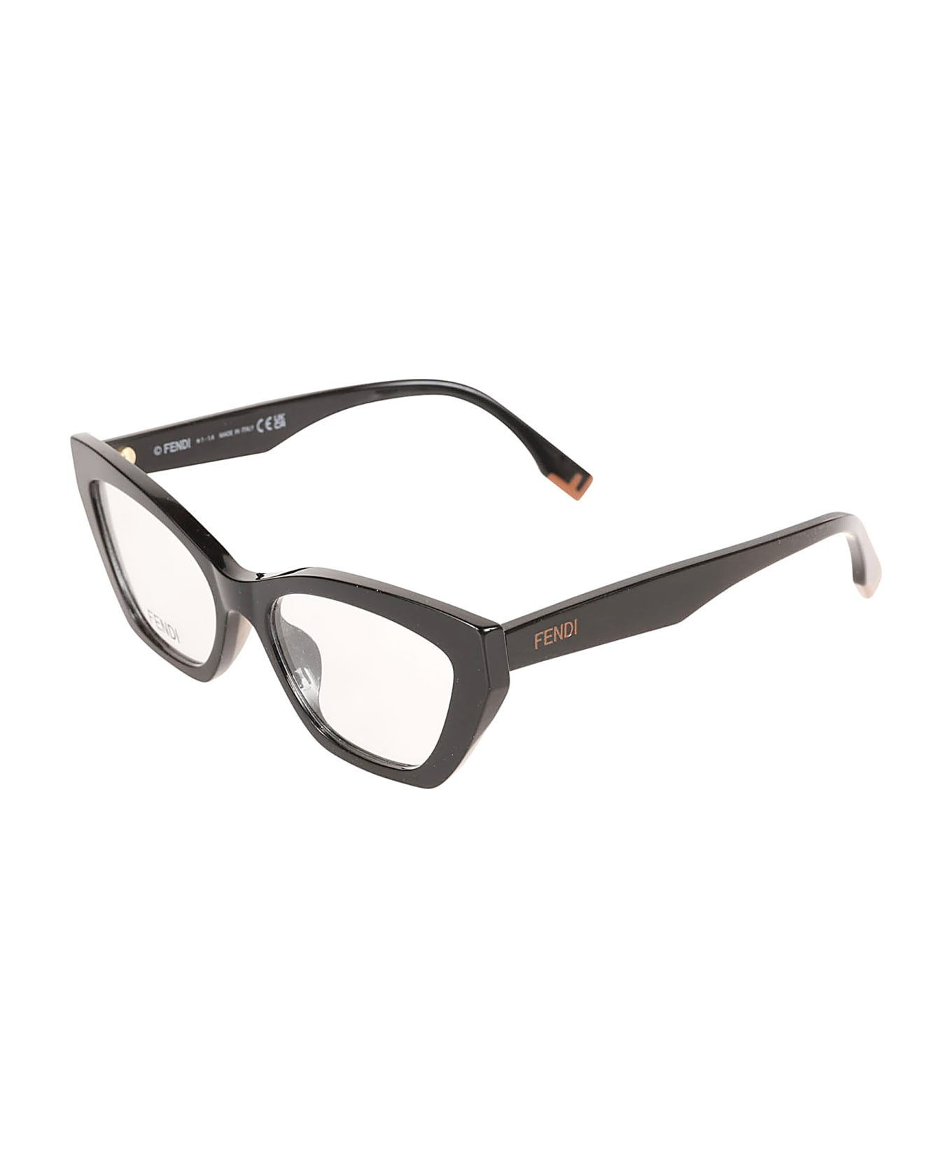 Fendi Cat-eye Logo Sided Glasses - 001 - Black