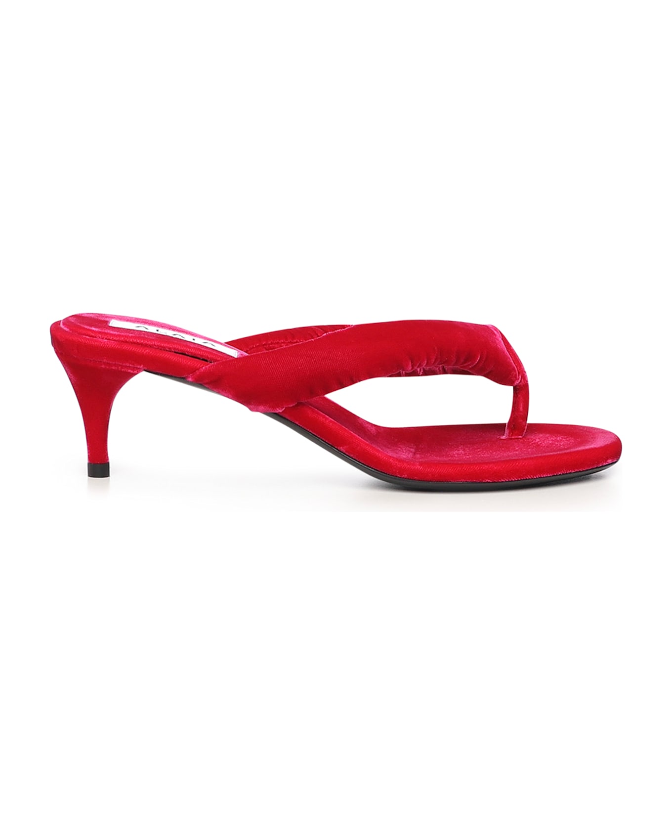 Alaia Velvet Heeled Flip-flop Mule - Fuchsia