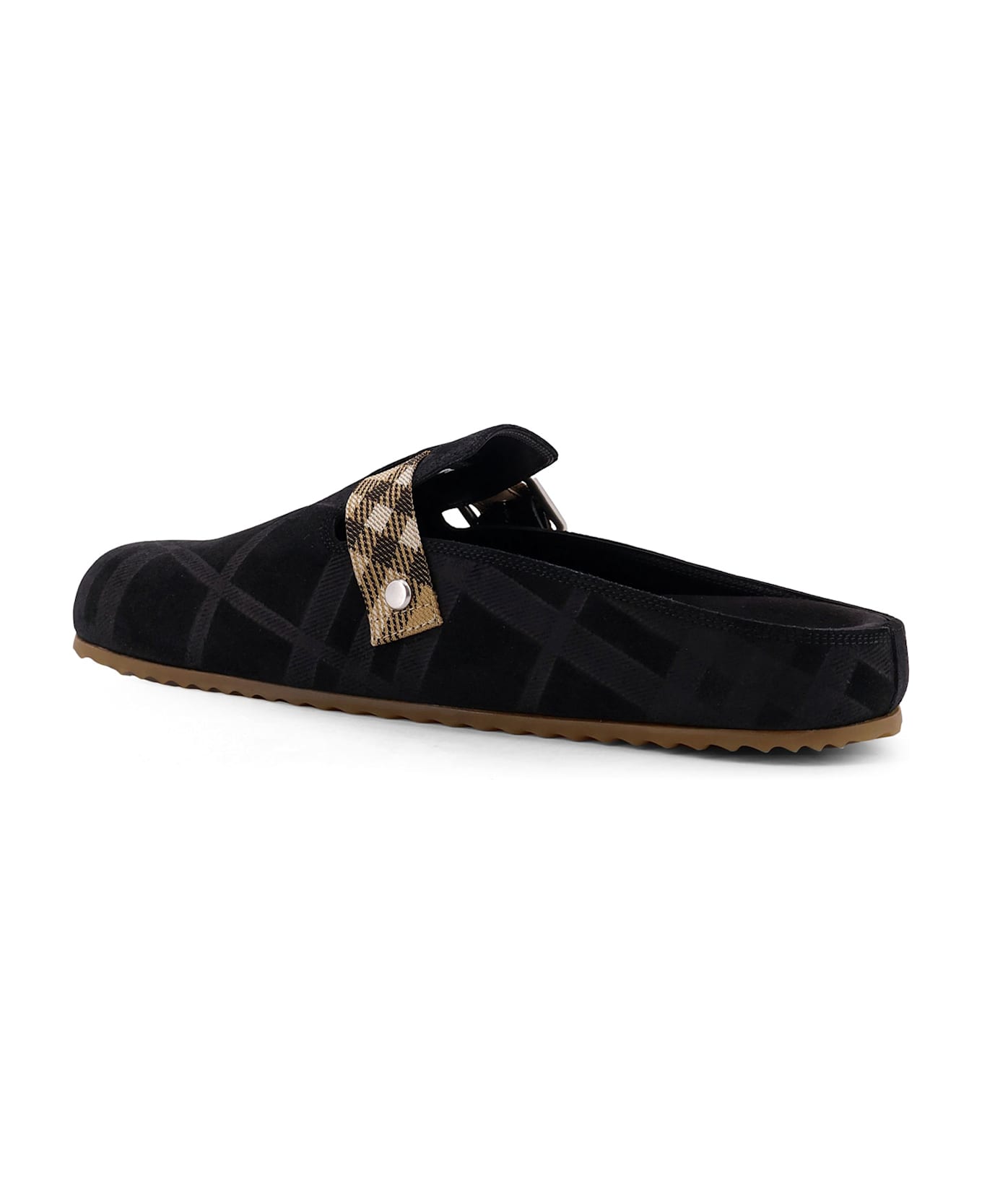 Burberry Urchin Low Velvet Sandals - Black