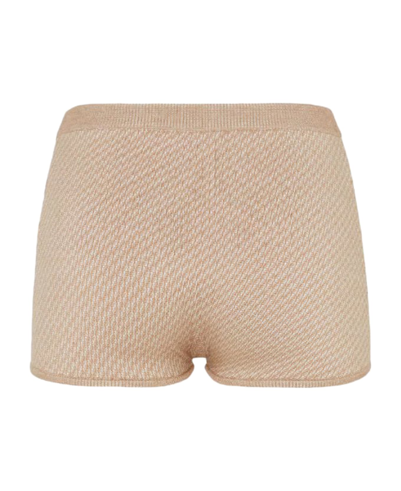Fendi Wool And Silk Shorts - Nude 
Neutrals