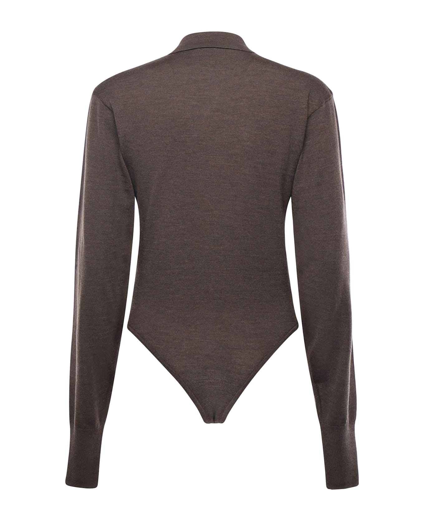 Jacquemus "le Body Tordu" Wool Bodysuit - DARK BROWN