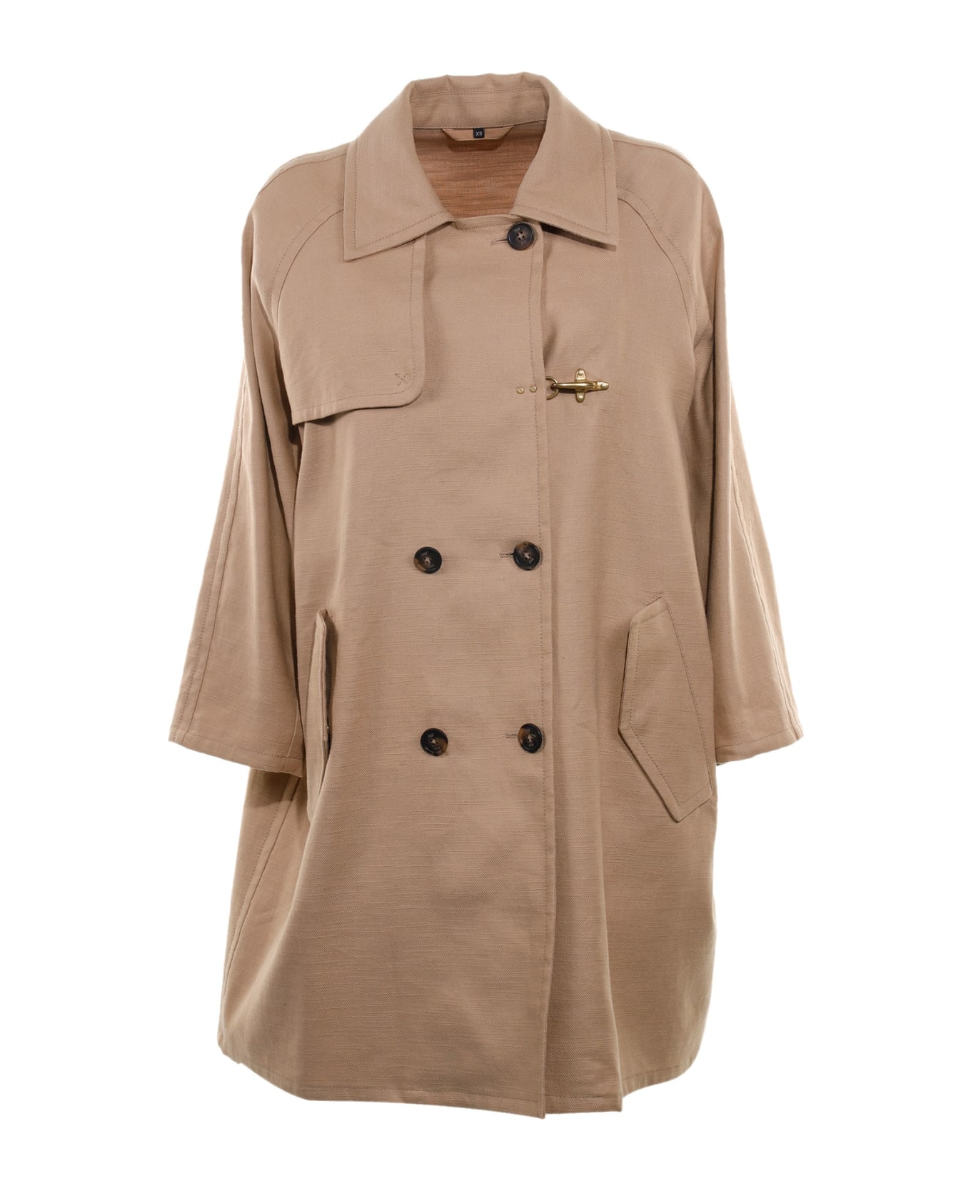 Fay Beige And Blue Cotton Jacket - Beige