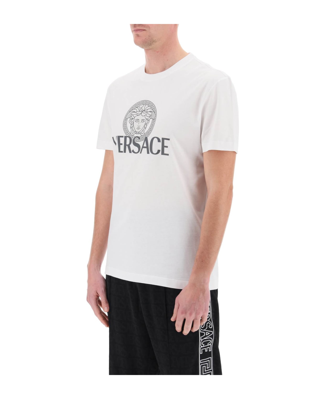 Versace T-shirt With Medusa Print - White