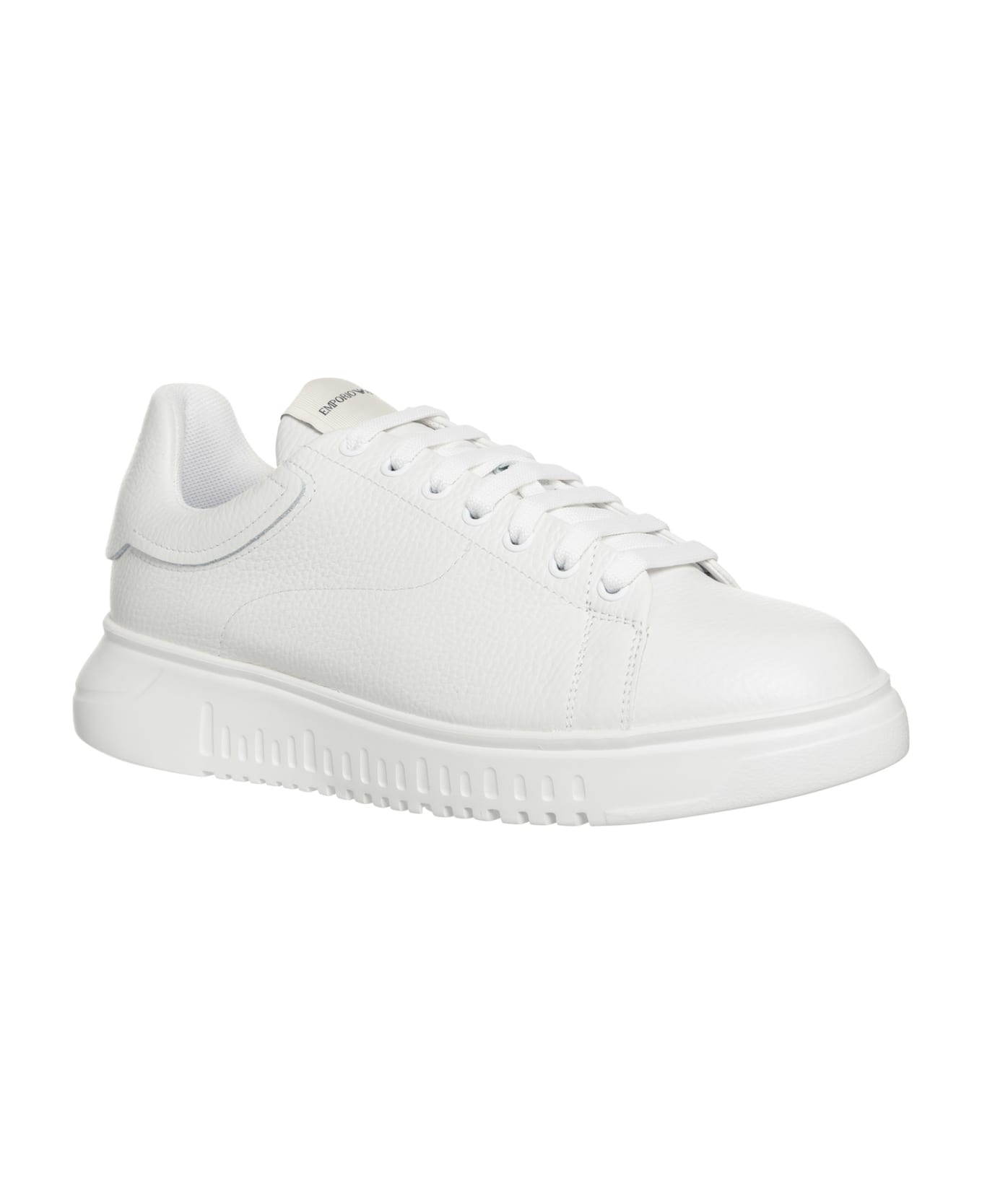 Emporio Armani Leather Sneakers - White スニーカー