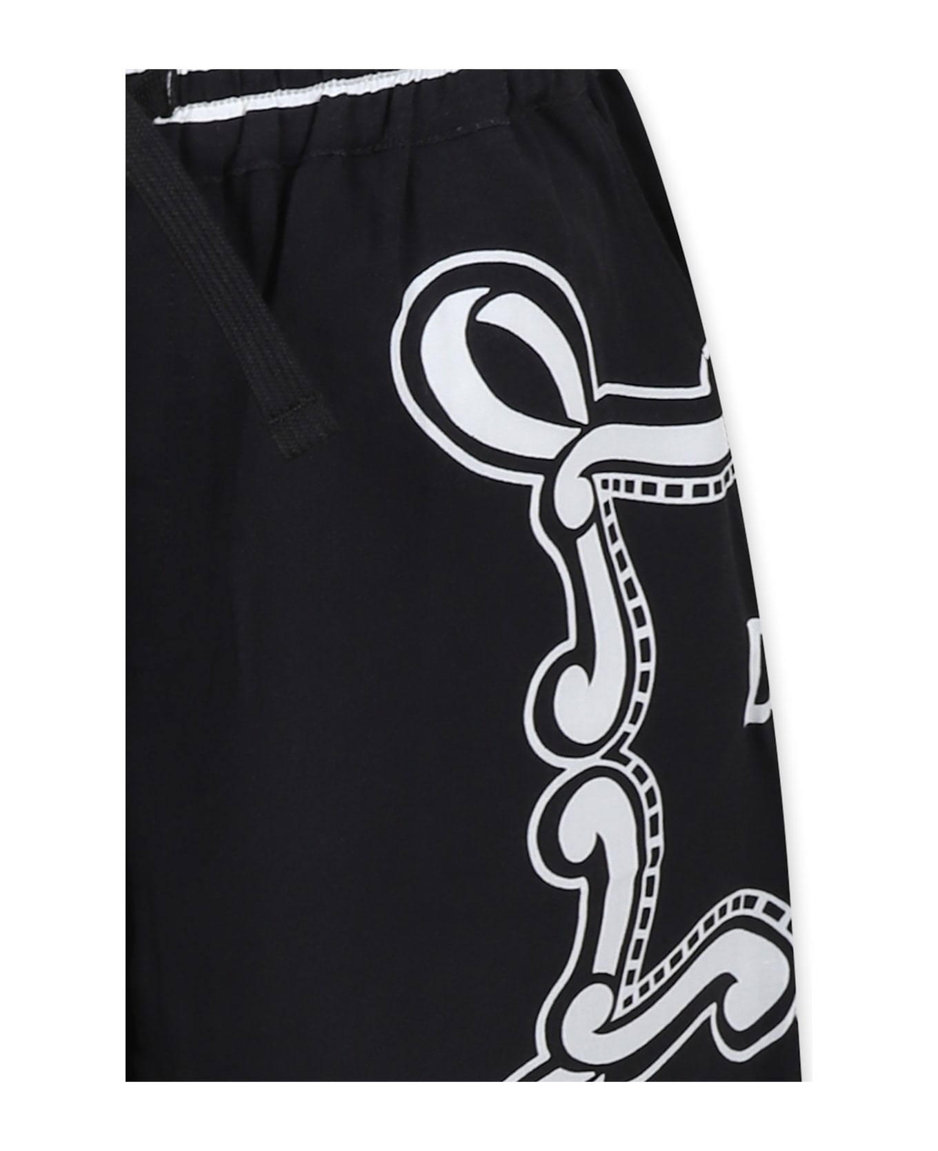 Dolce 
Gabbana Black Shorts For Boy With Logo - Black