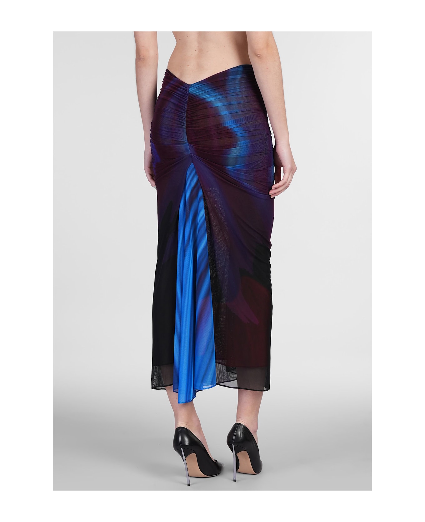 Mugler Skirt In Multicolor Polyamide - multicolor
