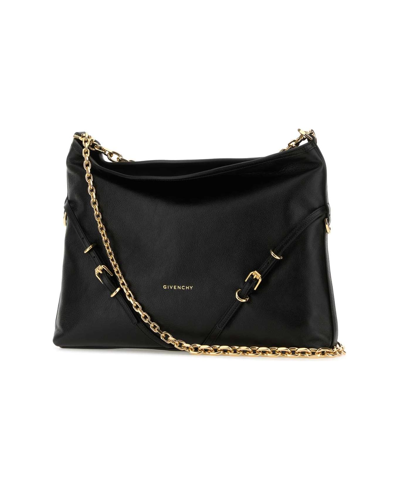 Givenchy Black Leather Voyou Chain Shoulder Bag - BLACK