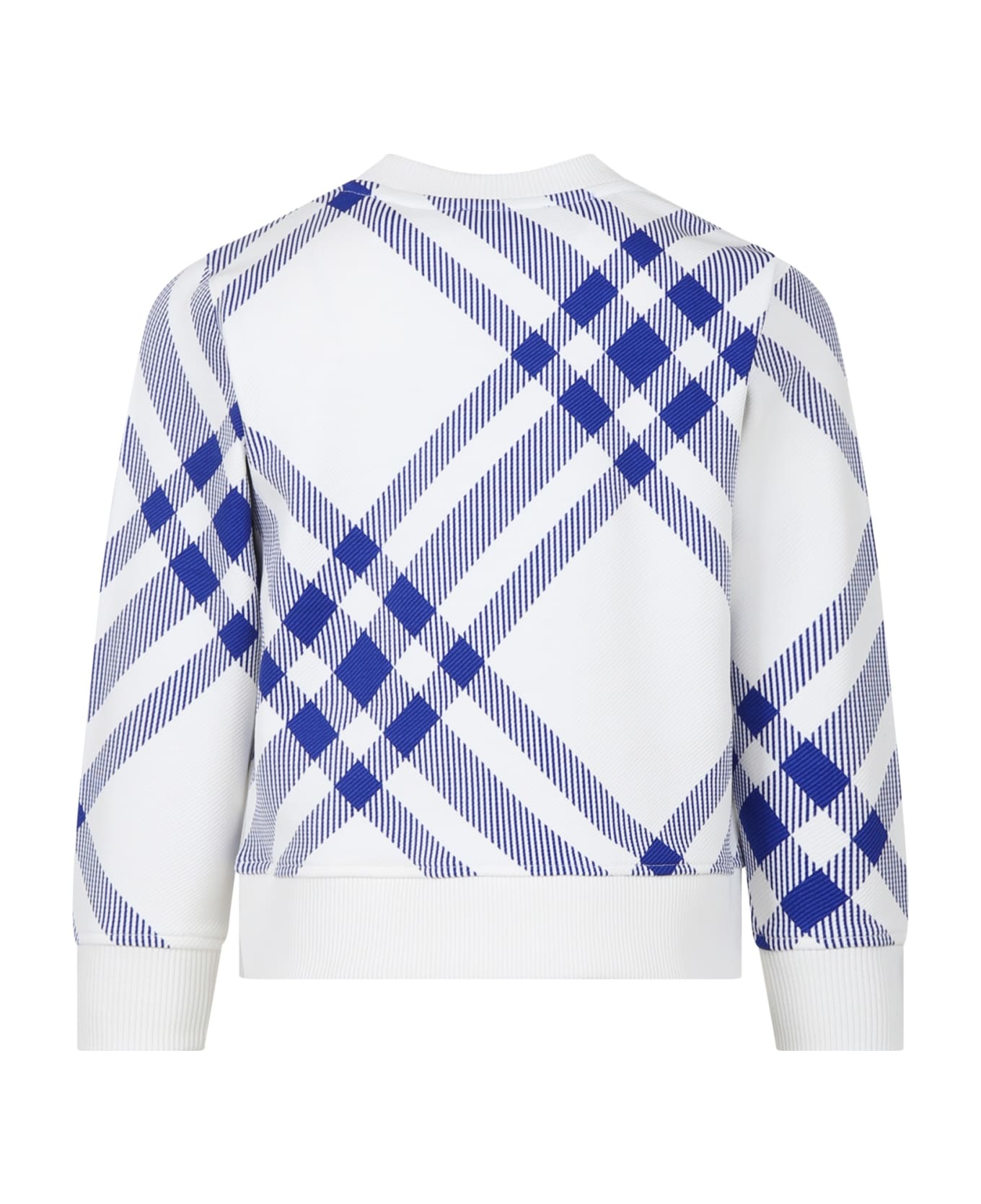 Burberry Sweatshirt For Boy With All Over Check - Bianco
