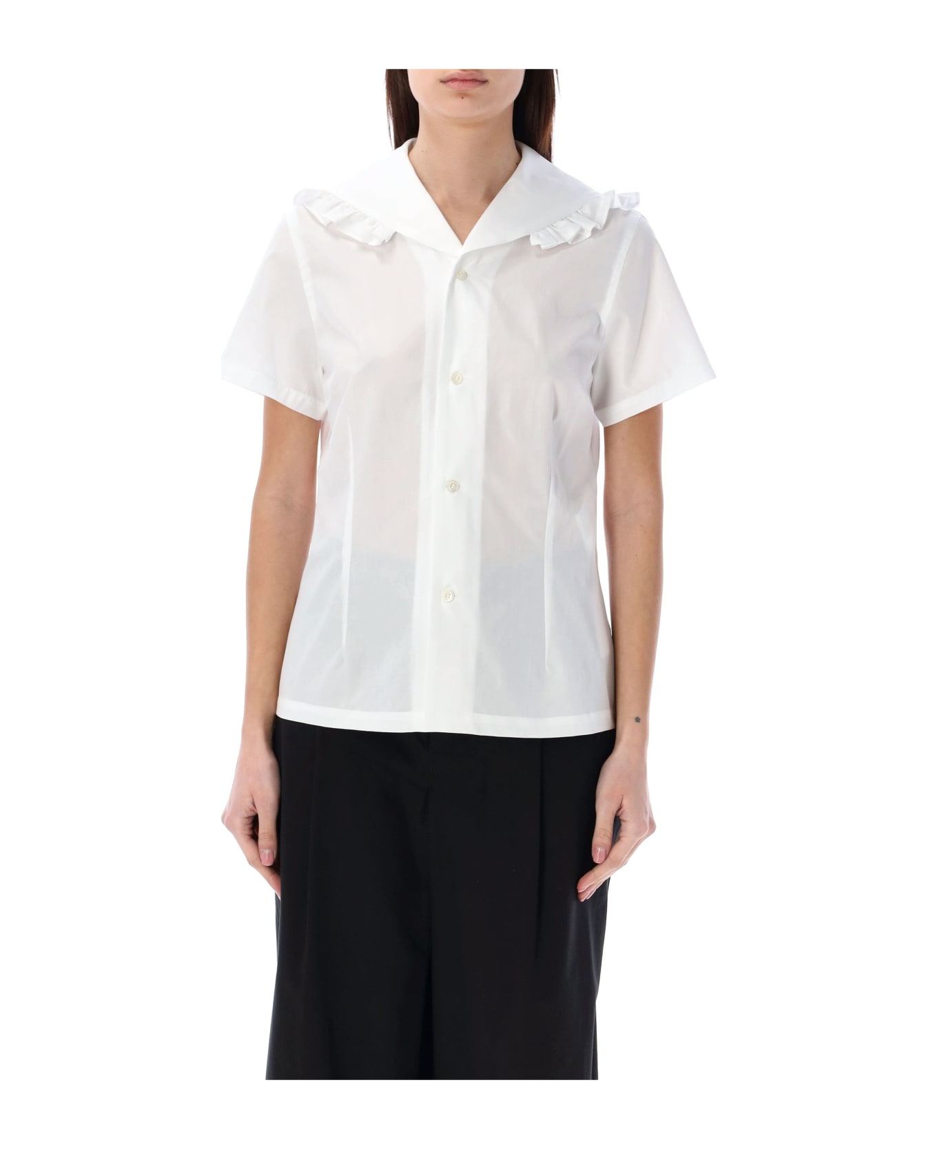 Comme Des Garçons Girl Wide Collar Shirt - WHITE シャツ