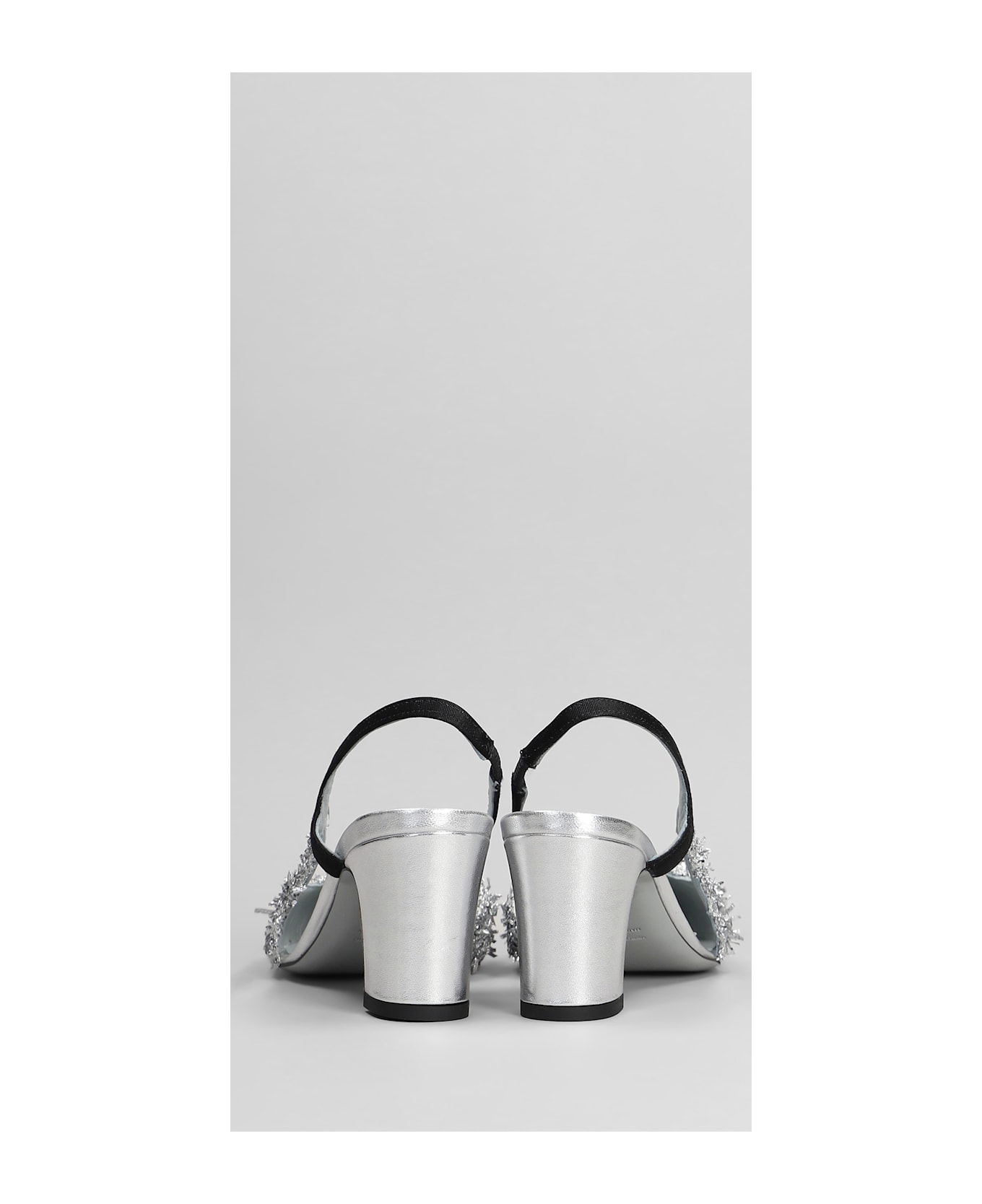 Roberto Festa Shirley Pumps In Silver Leather And Fabric - silver