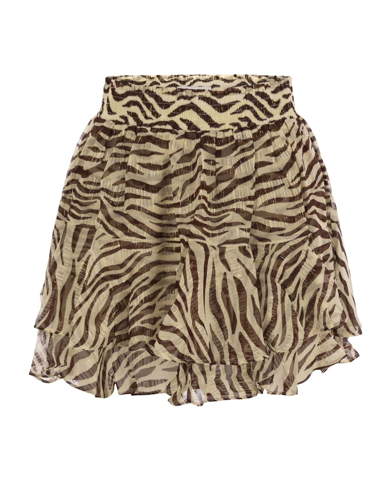MC2 Saint Barth Eivissa - Miniskirt With Ruffles - Beige/brown