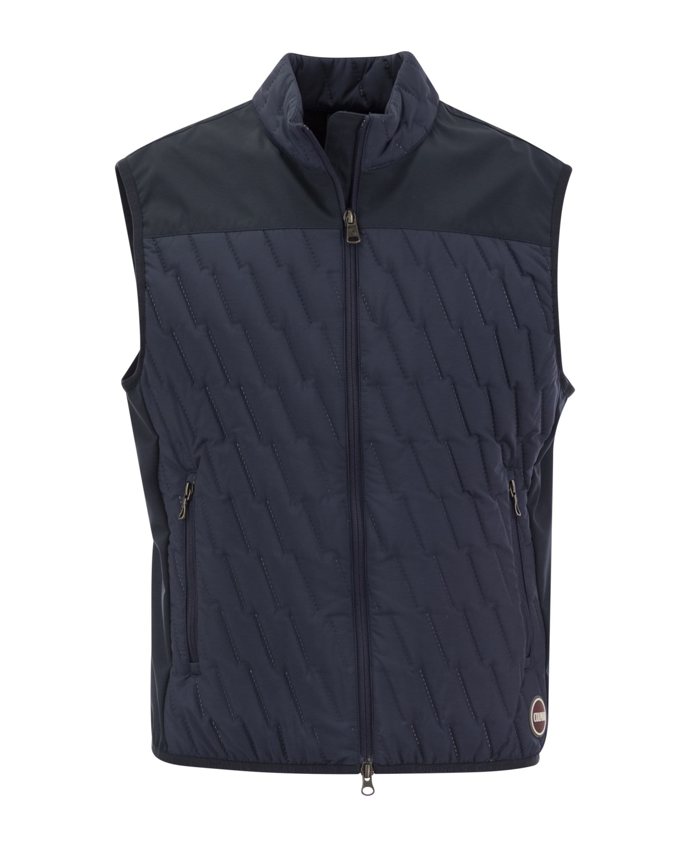 Colmar Quilted Waistcoat With Softshell Inserts - Navy