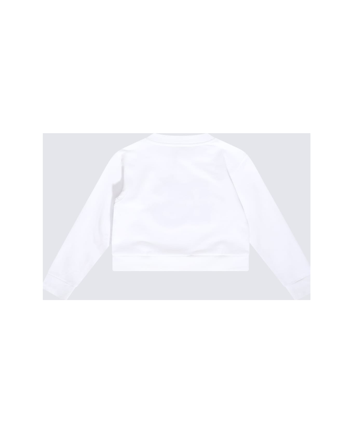 Dolce & Gabbana Bandana Print Silk Black White Shorts White Cotton Sweatshirt - White