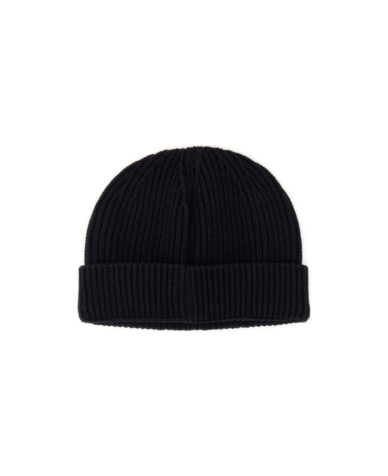 Neil Barrett Beanie Hat With Logo - BLACK