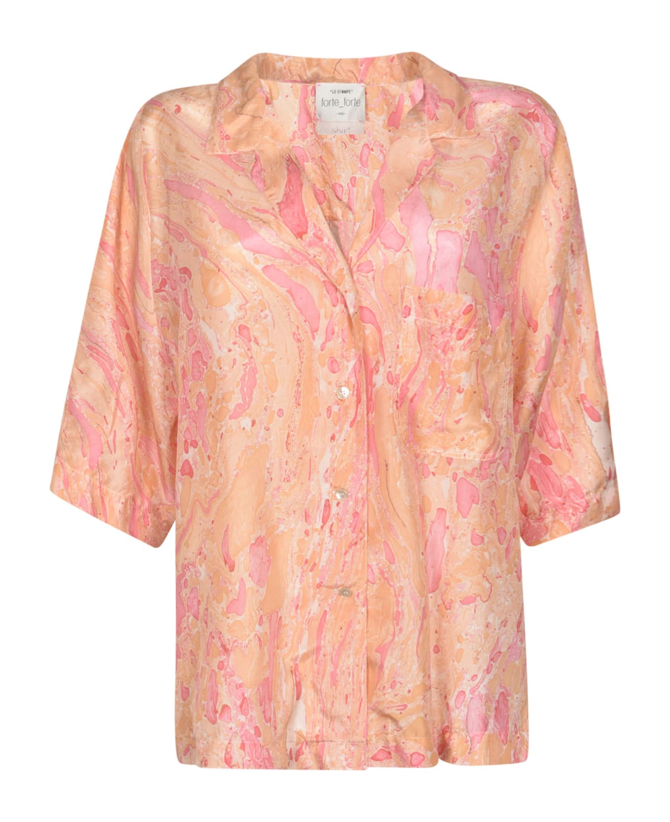 Forte_Forte Printed Oversized Shirt - Pink