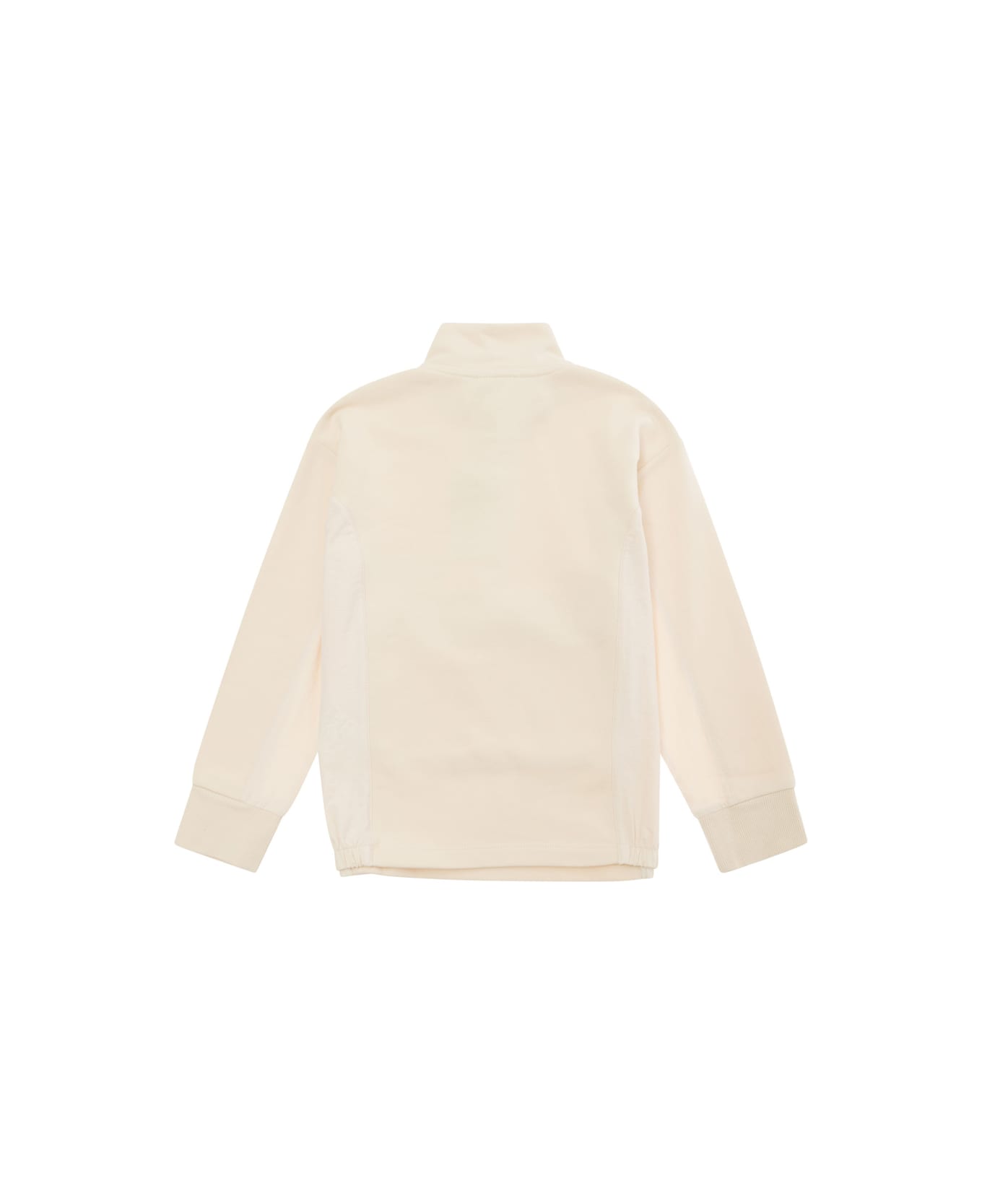 Emporio Armani Beige High Neck Sweatshirt With Logo Print In Cotton Blend Boy - Beige