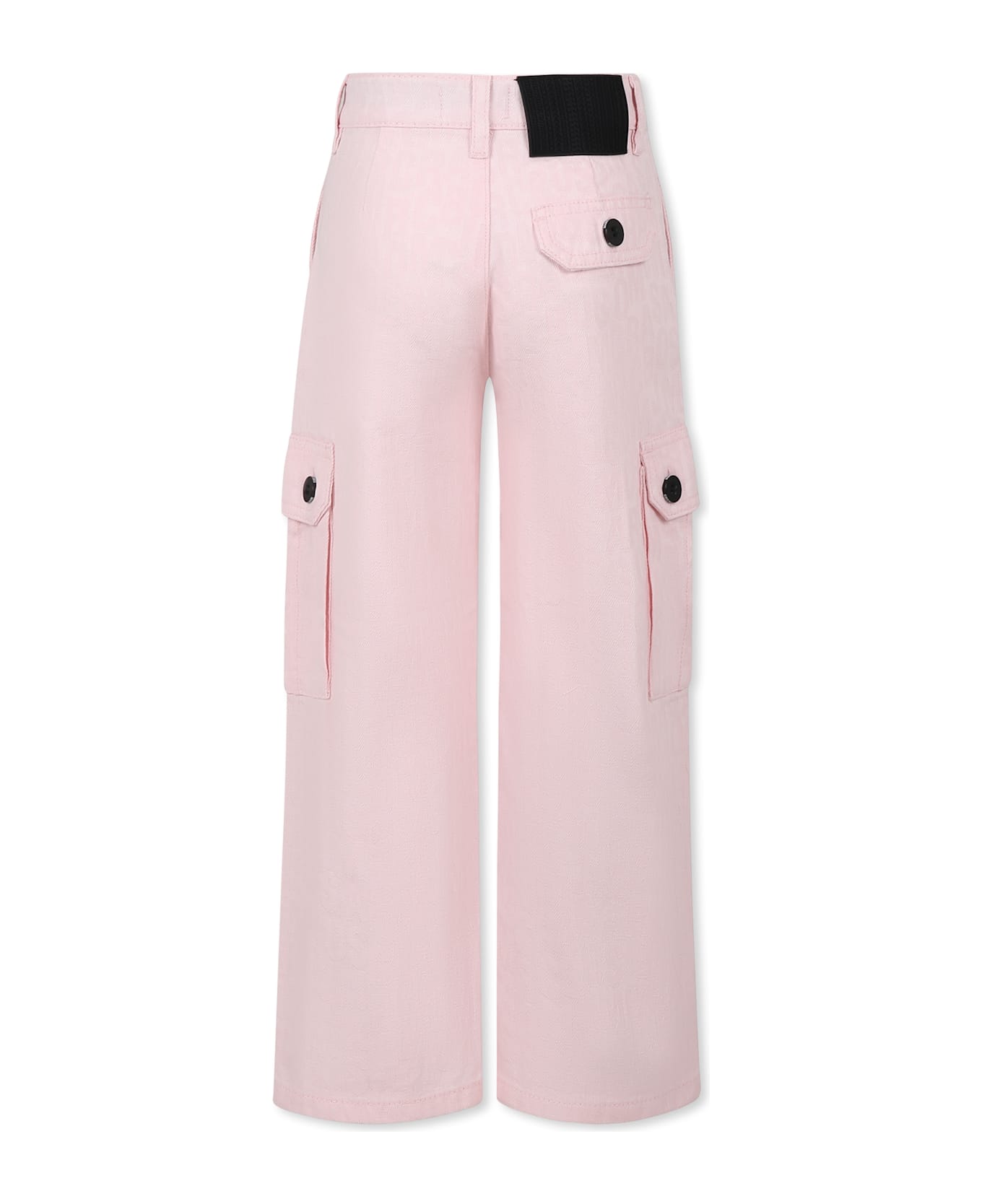 Little Marc Jacobs Pink Trousers For Girl With Logo - Pink