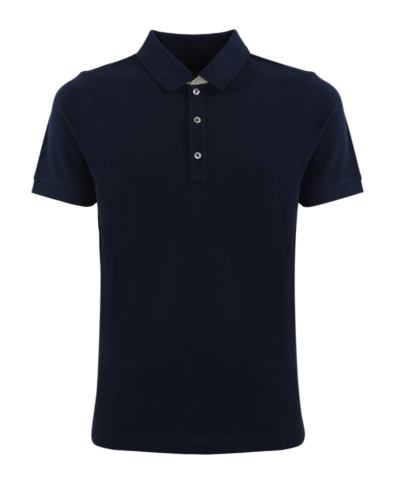Fay Stretch Cotton Polo Shirt - Blue