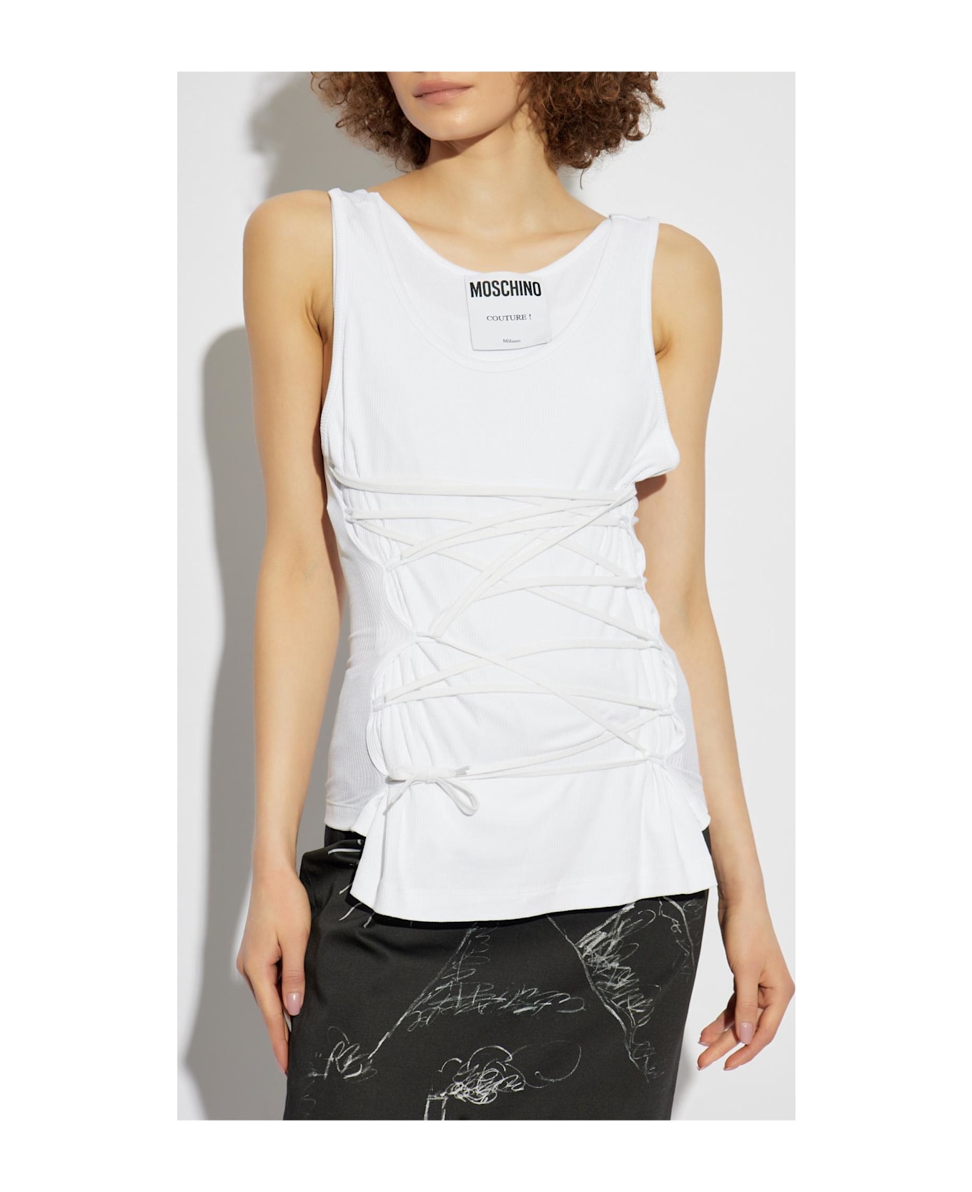Moschino Top With Drawstrings - WHITE
