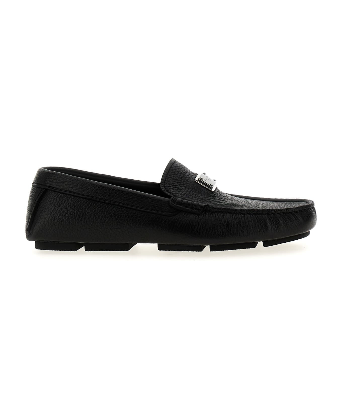 Dolce & Gabbana Logo Leather Loafers - NERO