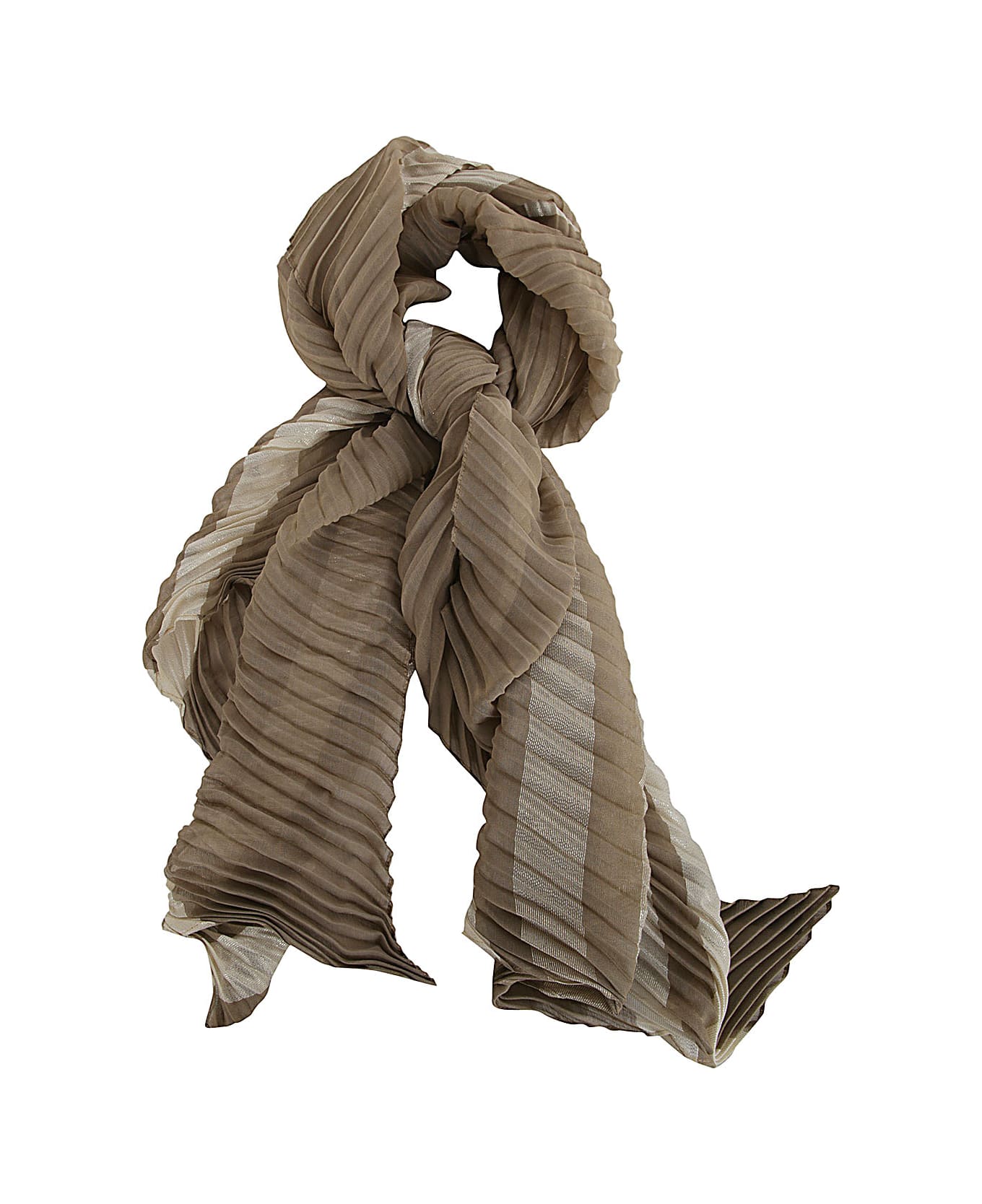 Emporio Armani Lady Woven Pleated Stole - Soft Sand スカーフ＆ストール