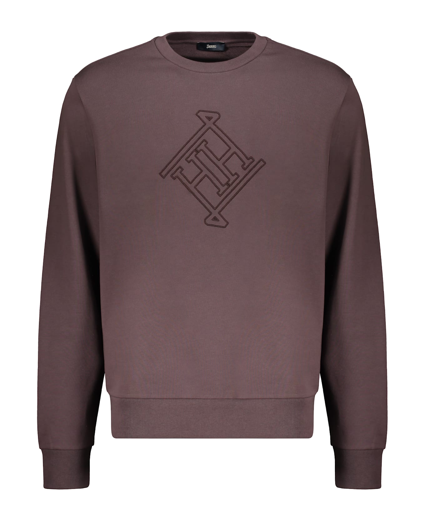 Herno Cotton Crew-neck Sweatshirt - brown