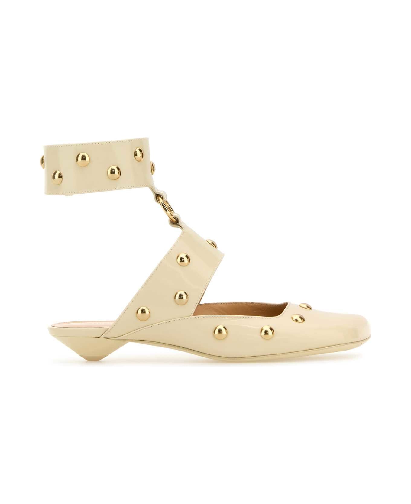 Chloé Ivory Leather Jade Sabot - EGGSHELL