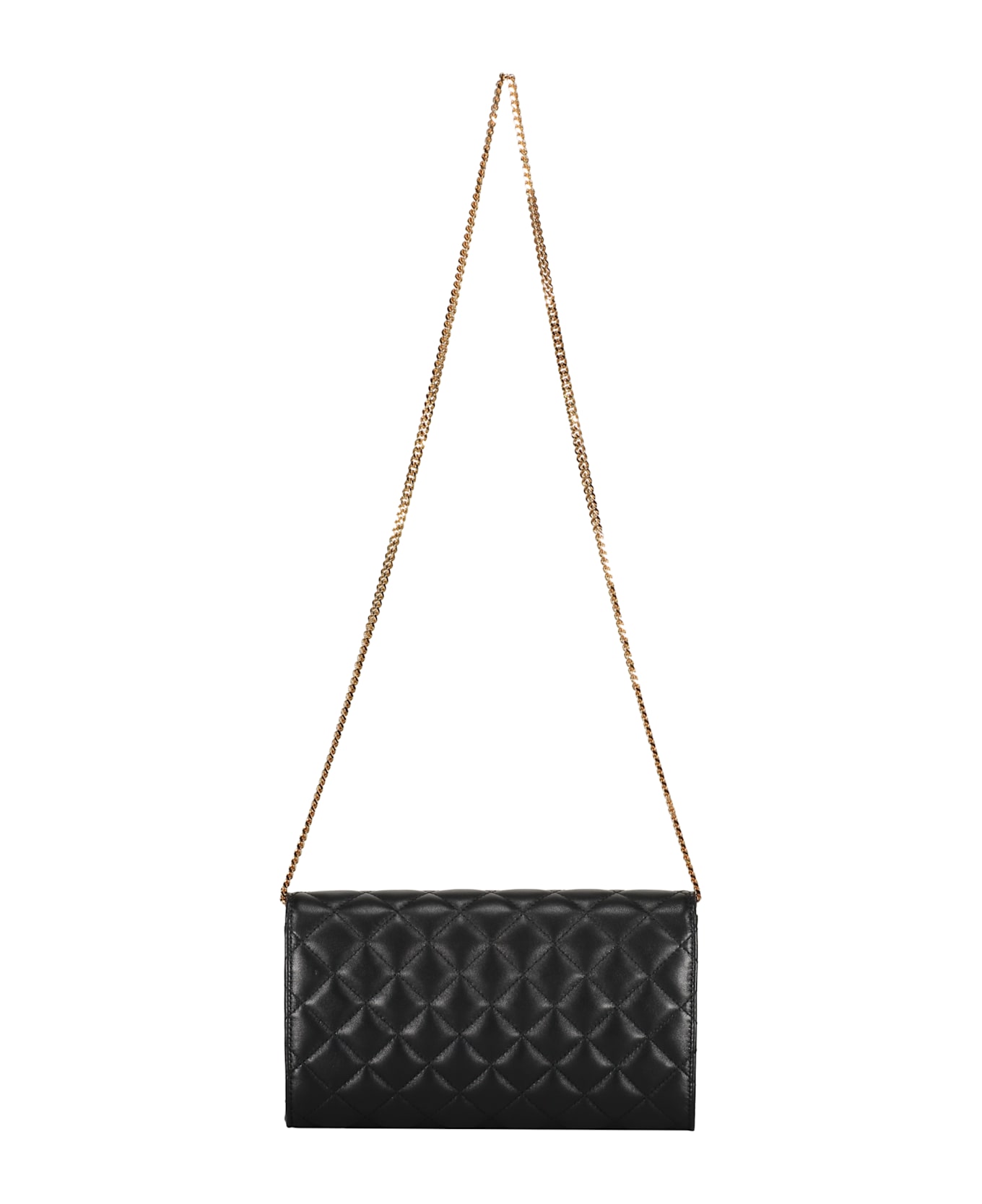 Versace Leather Clutch With Logo - black