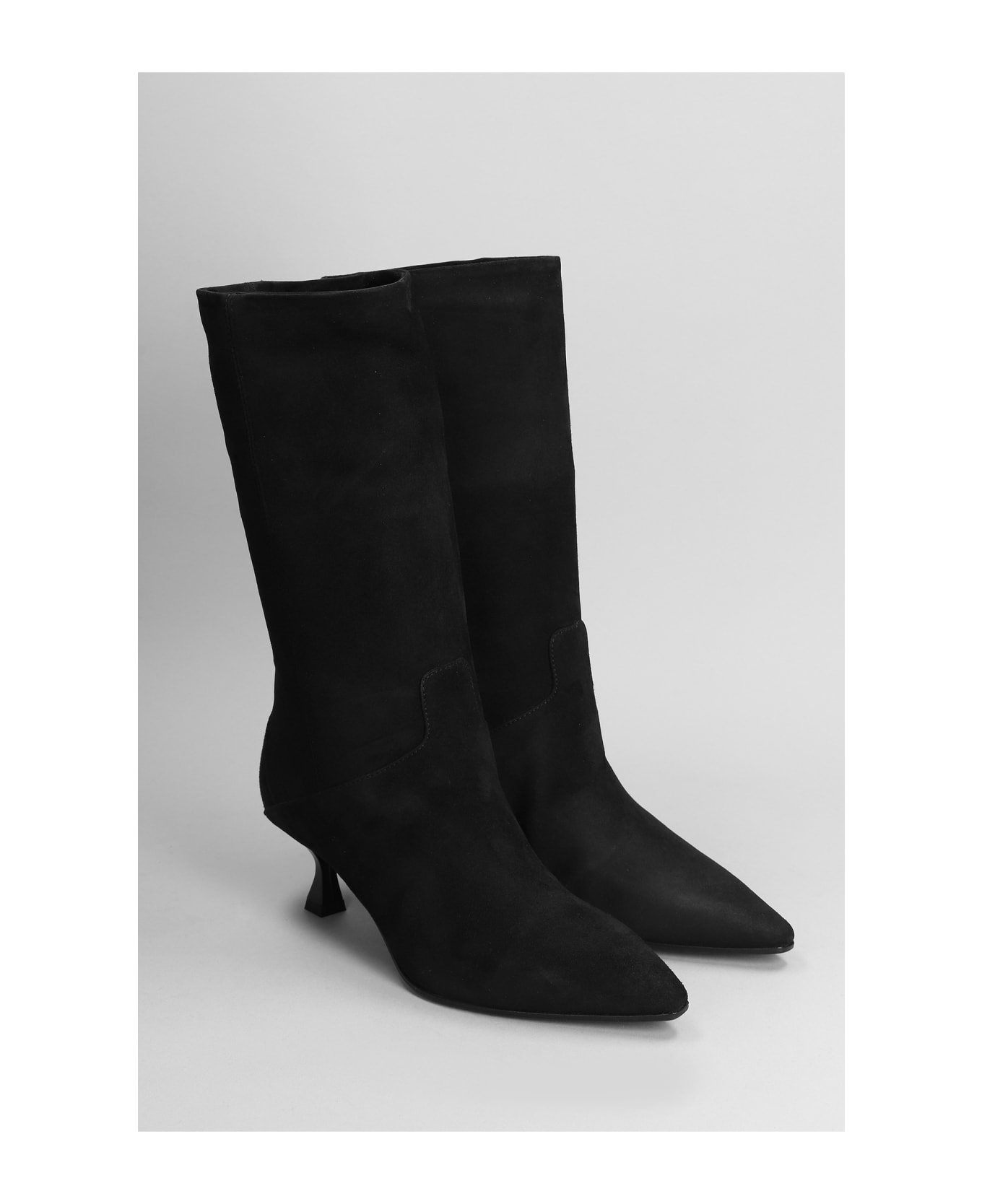 The Seller High Heels Ankle Boots In Black Suede - black