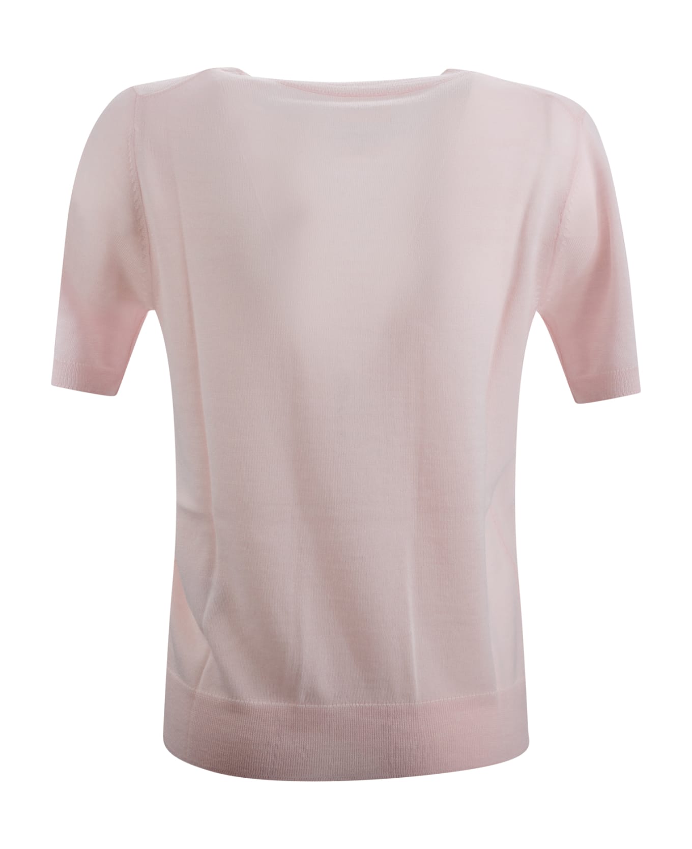 Parosh Linfa Short-sleeve Fine-knit Top - Pink Tシャツ