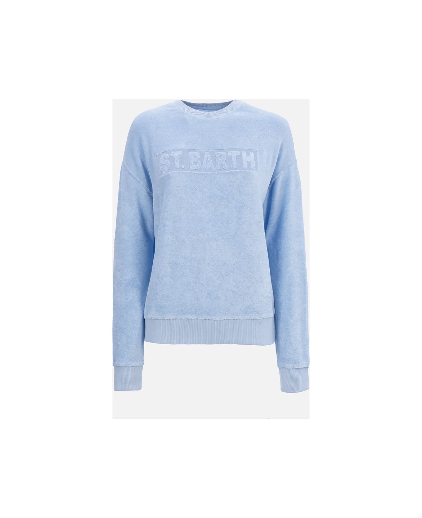 MC2 Saint Barth Woman Light Blue Terry Cotton Stardust Sweatshirt - SKY