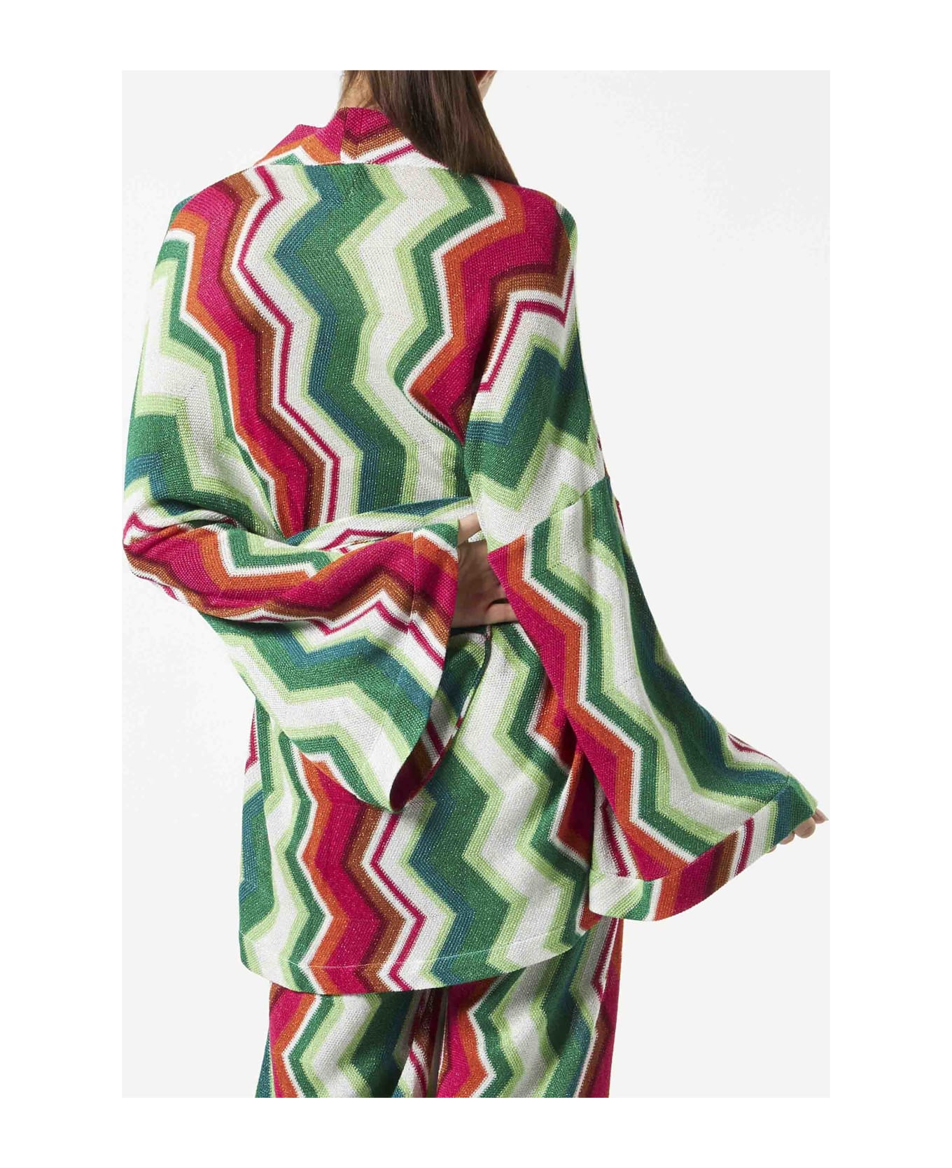 MC2 Saint Barth Chevron Knitted Kimono Cardigan - PINK