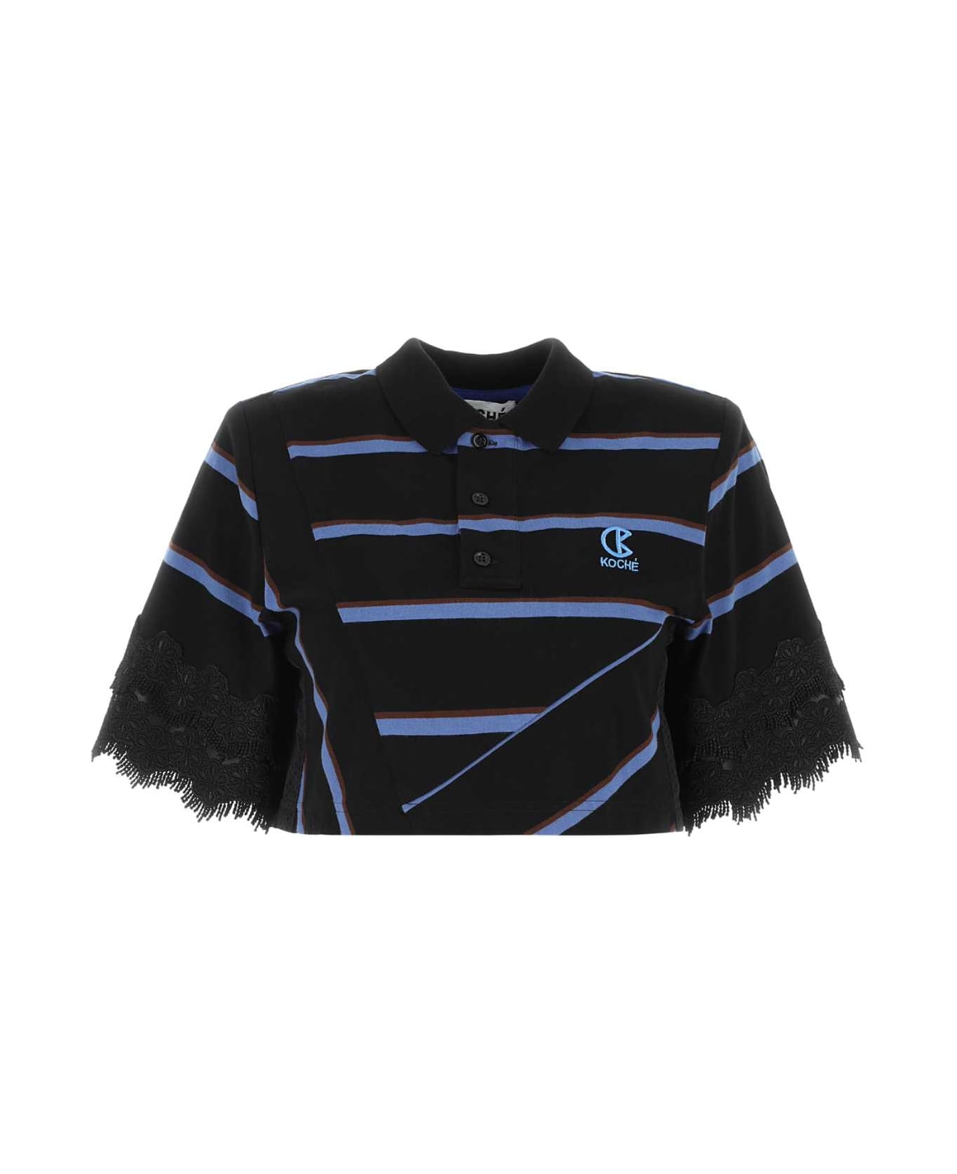 Koché Embroidered Cotton Polo Shirt - Blue