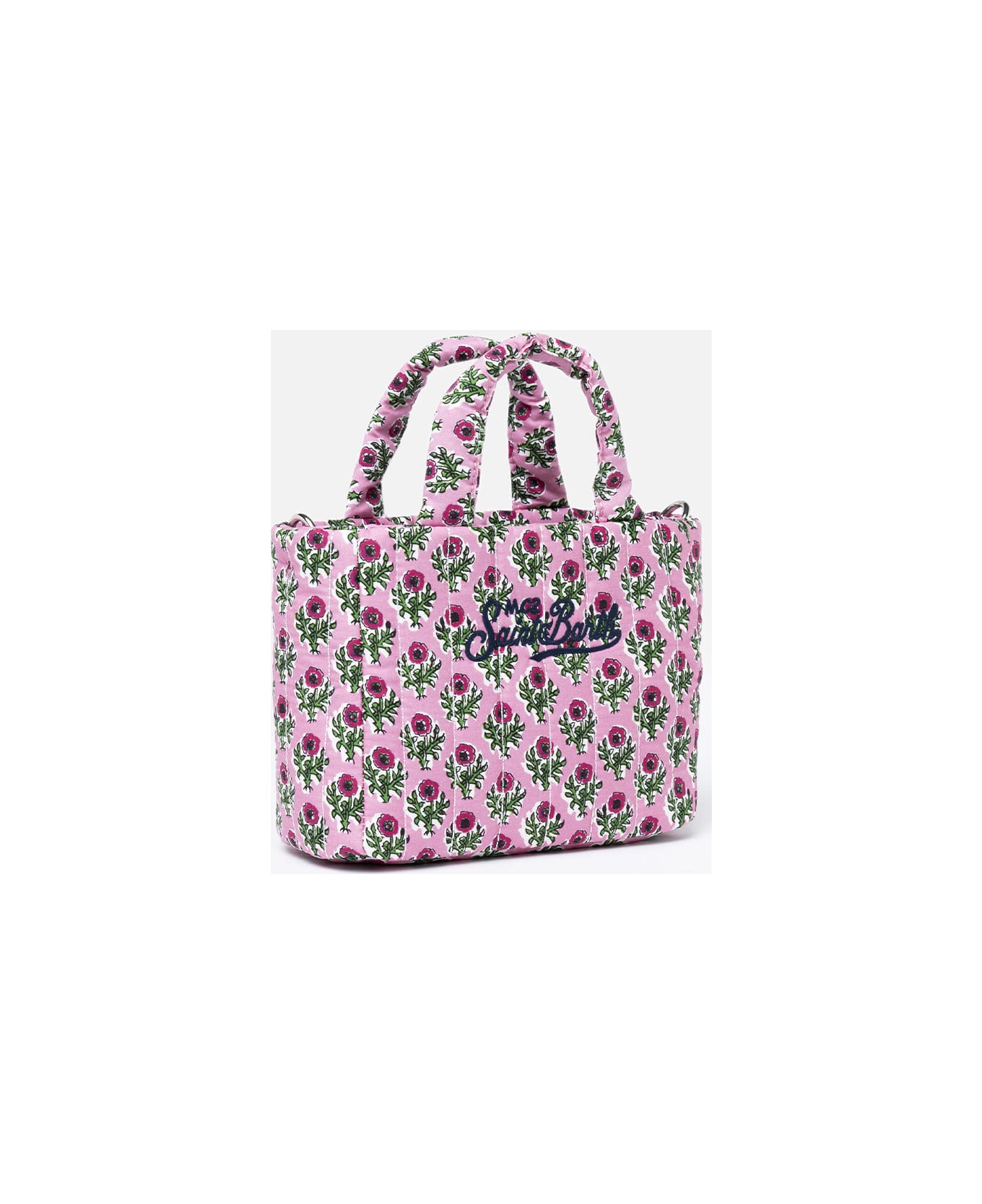 MC2 Saint Barth Pink Flower Quilted Soft Tote Mini Bag - PINK
