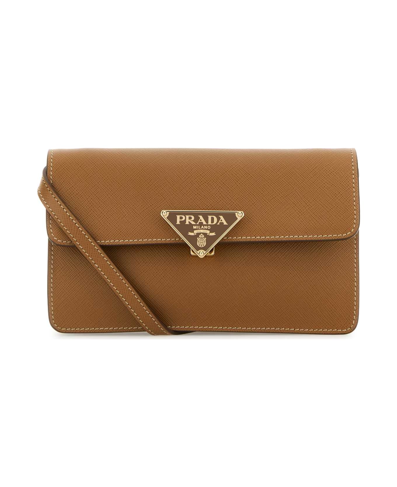 Prada Biscuit Leather Mini Crossbody Bag - CARAMEL 0 C