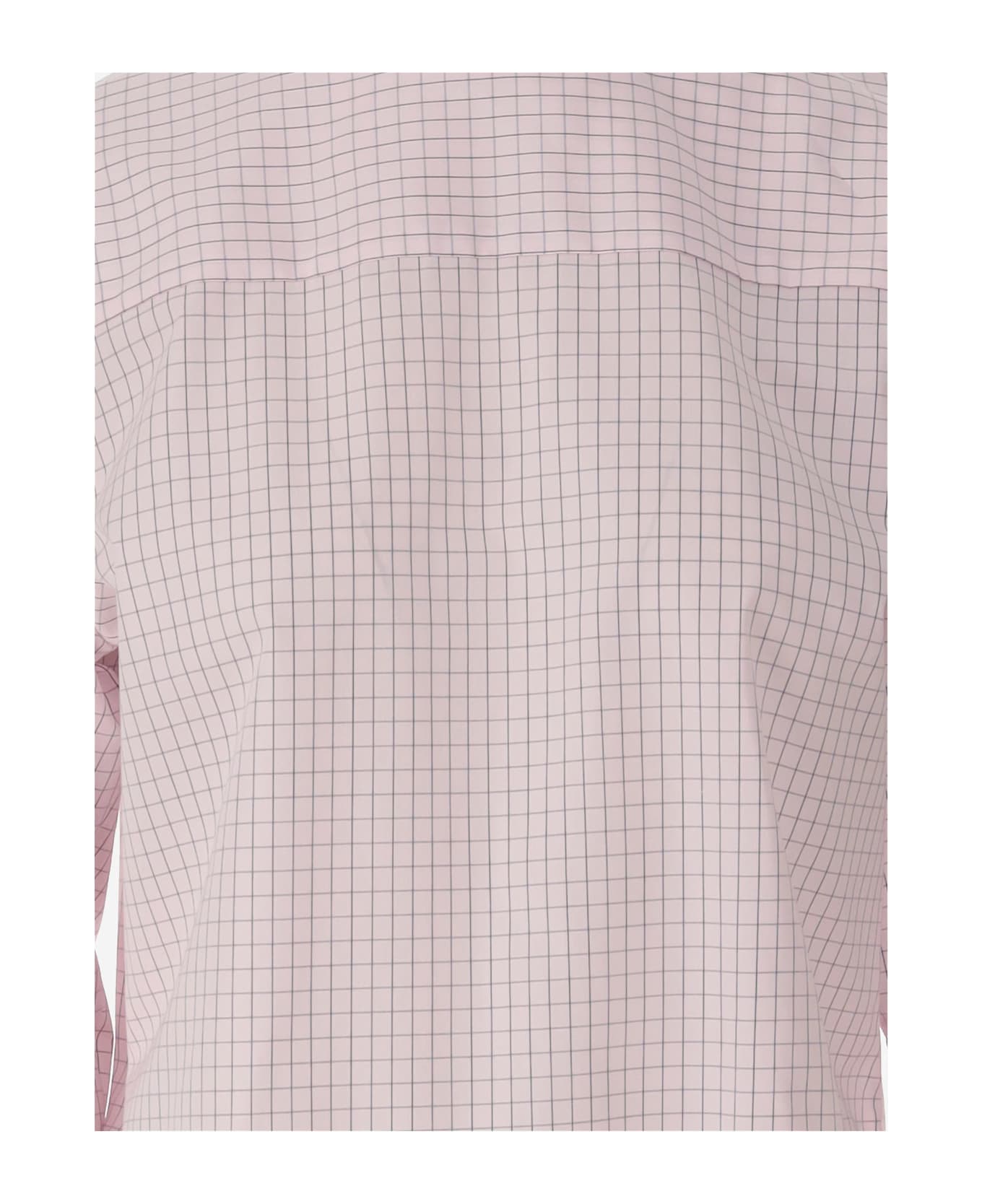 Dries Van Noten Long Cotton Shirt With Checkered Pattern - Pink